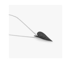 Sterling Silver Cuore Necklace with Black Diamonds
