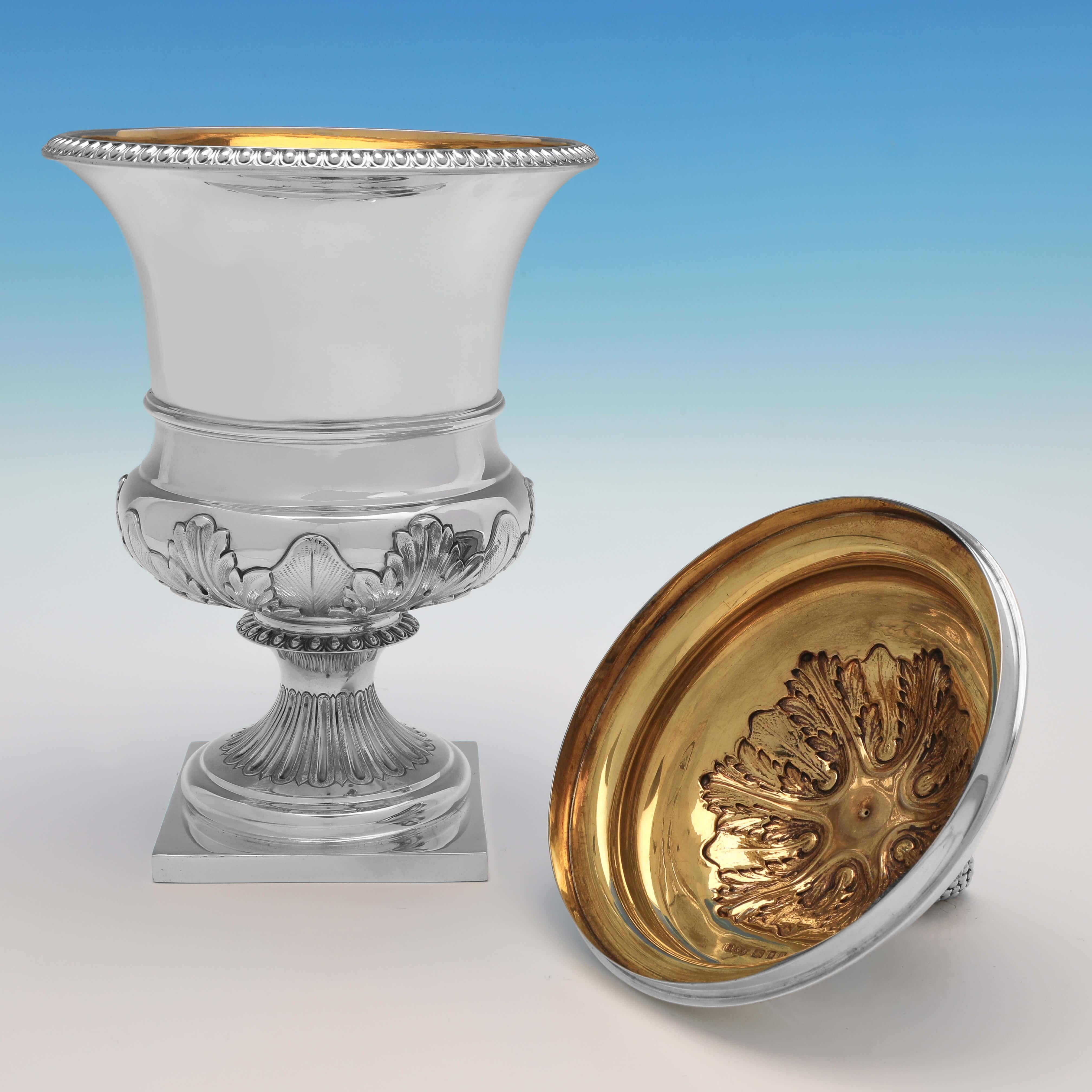 Regency Revival Stunning Sterling Silver Urn or Cup & Cover - London 1928 For Sale