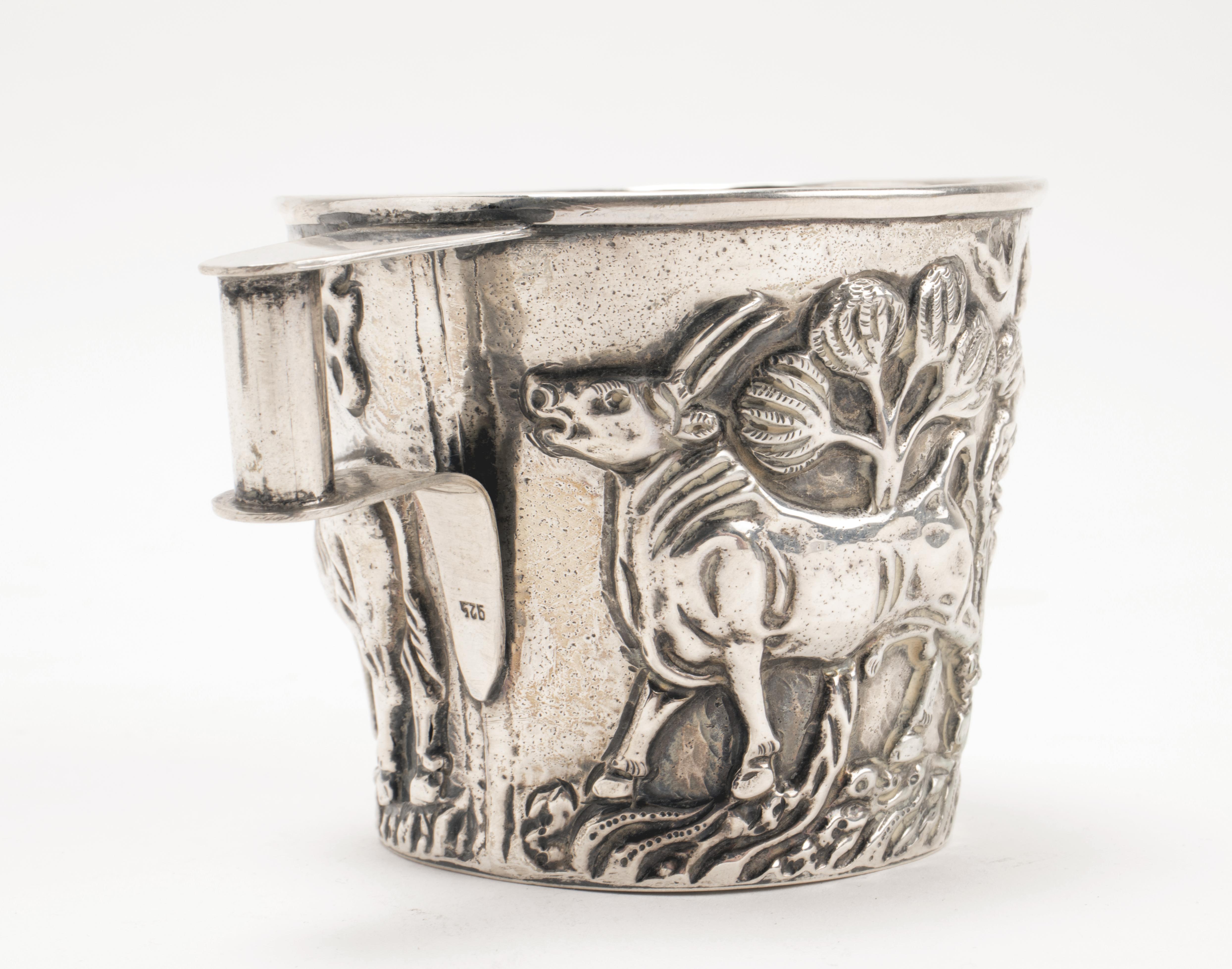 Sterling Silver Cup, Depicting the Capture of the Wild Bull, USA, 1900 For Sale 1