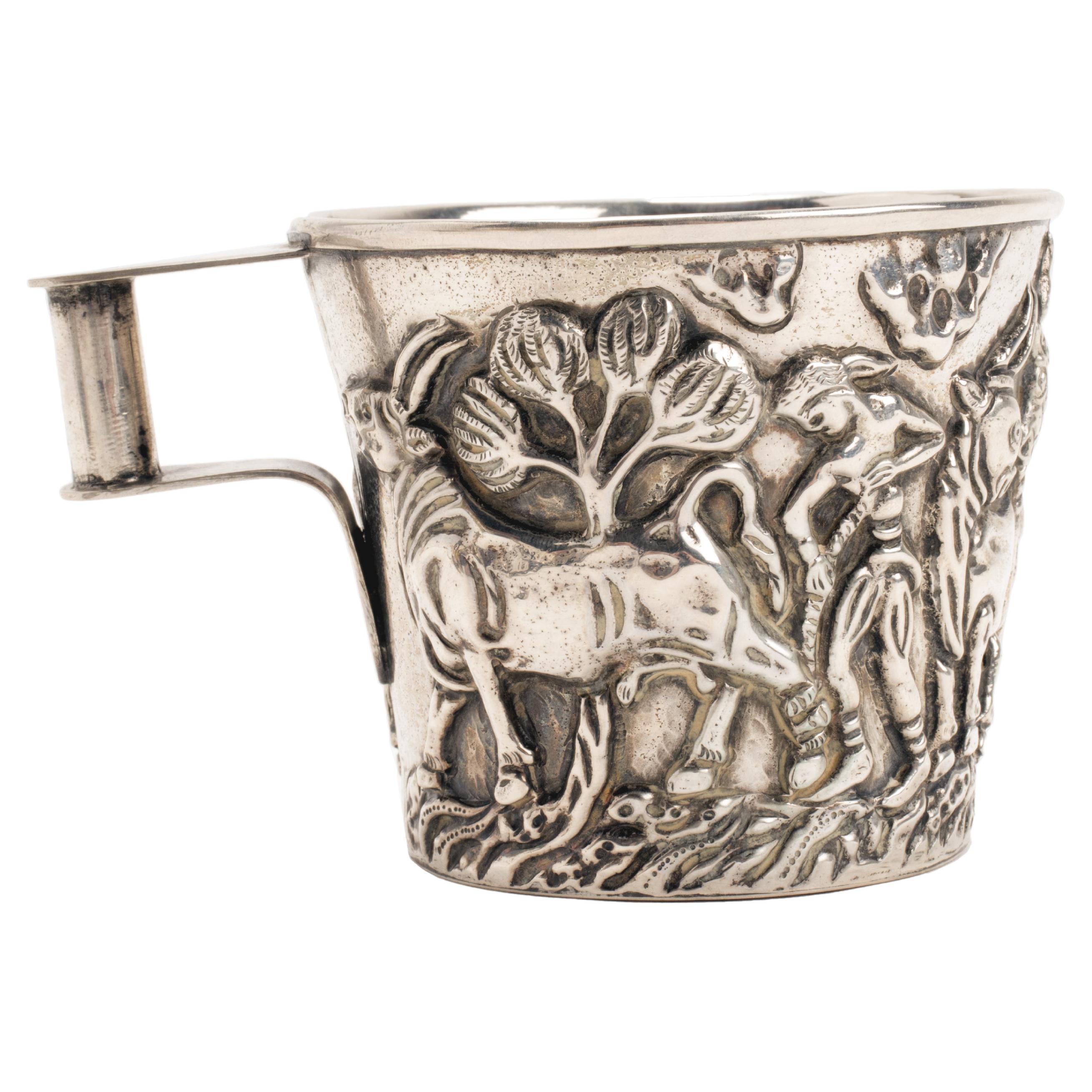 Sterling Silver Cup, Depicting the Capture of the Wild Bull, USA, 1900