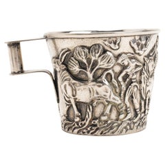 Copa de plata de ley, que representa la captura del toro salvaje, EE.UU. 1900.