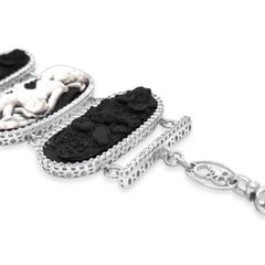 Sterling Silver Cupids Playing Trumpet Cameo Bracelet