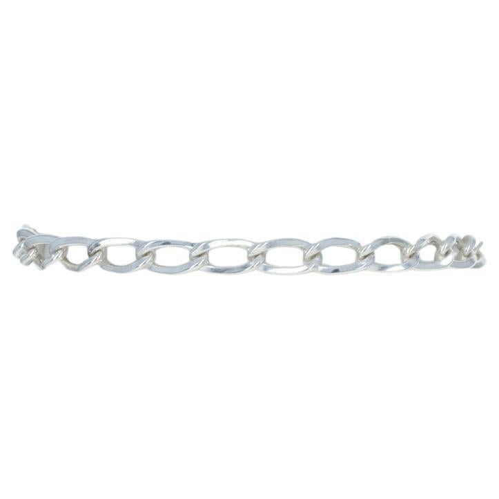 Sterling Silver Curb Chain Bracelet - 925 Adjustable