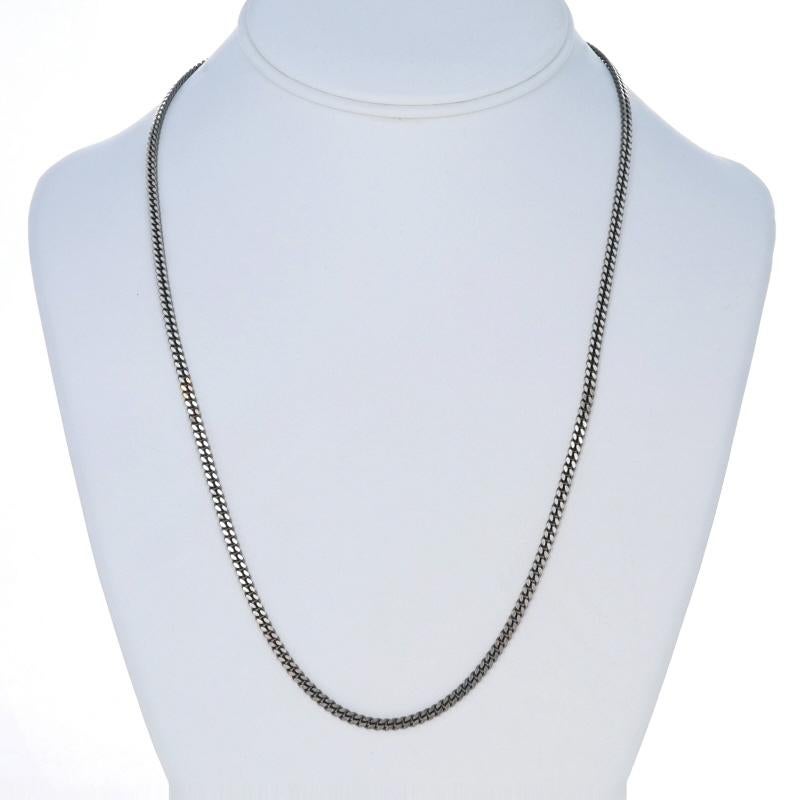 da uomo o donna Collana da uomo in argento Sterling Curb Chain 21 3/4