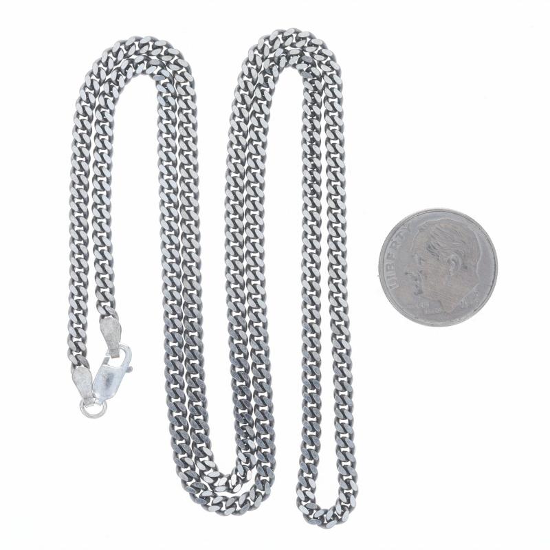 Collana da uomo in argento Sterling Curb Chain 21 3/4
