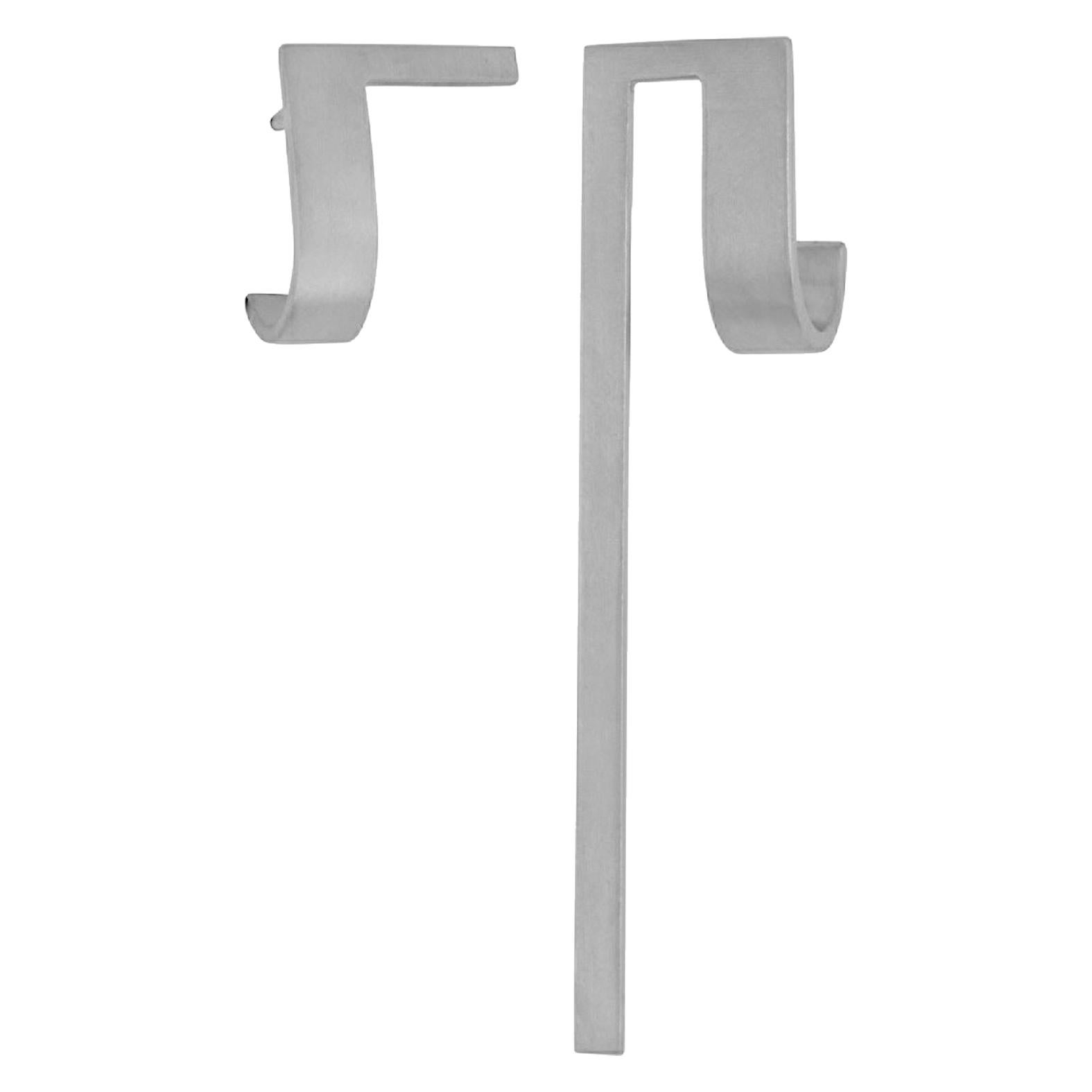 Sterling Silver Curve Asymmetry Extension Earrings For Sale