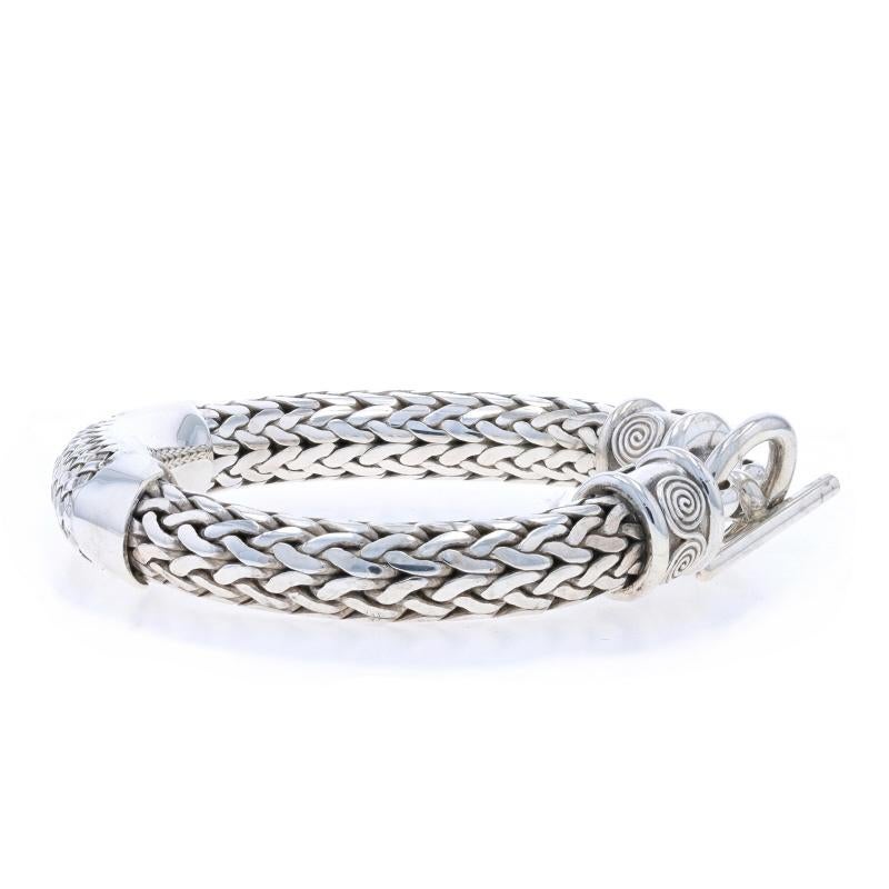 Women's Sterling Silver Curved Bar Bracelet 7 3/4