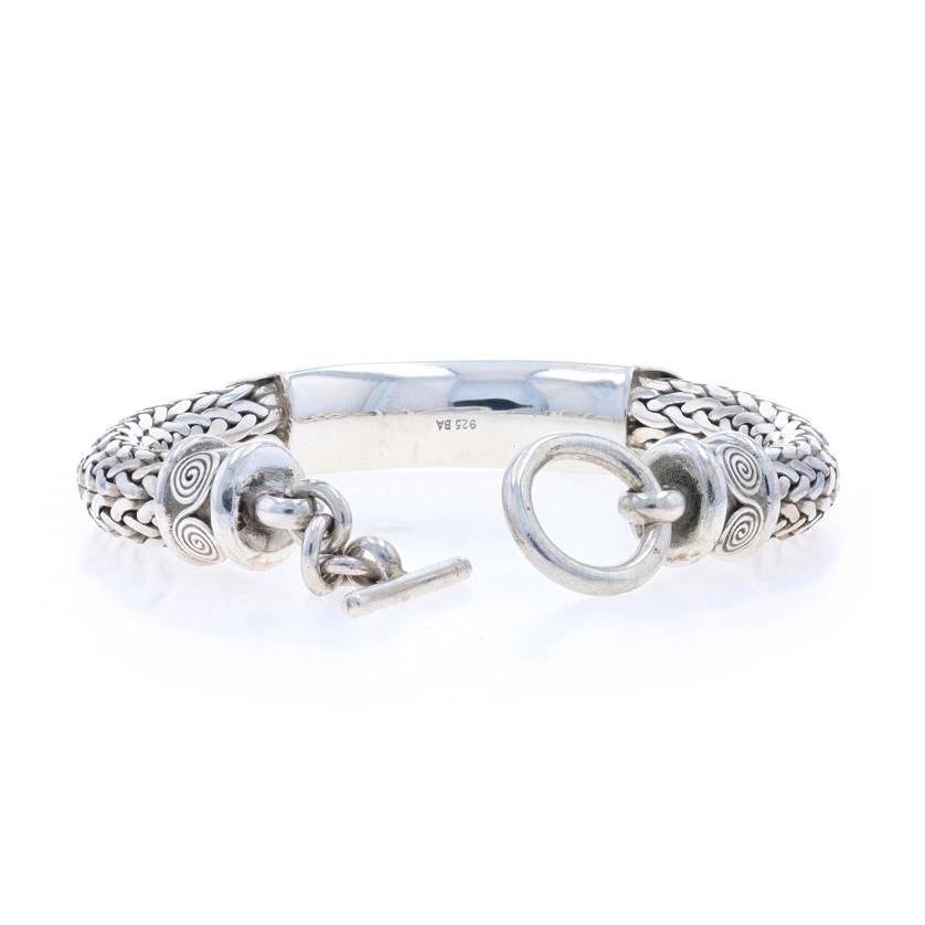 Sterling Silver Curved Bar Bracelet 7 3/4