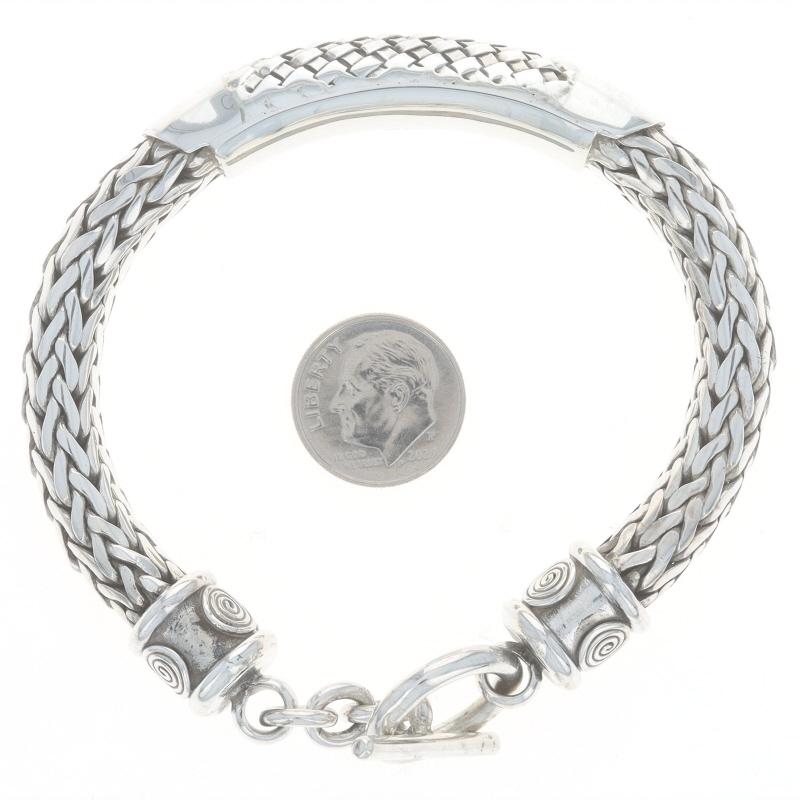 Sterling Silver Curved Bar Bracelet 7 3/4