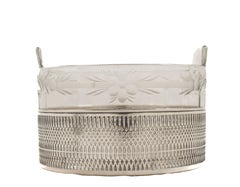 Sterling Silver & Cut Crystal Ice Bucket / Bowl