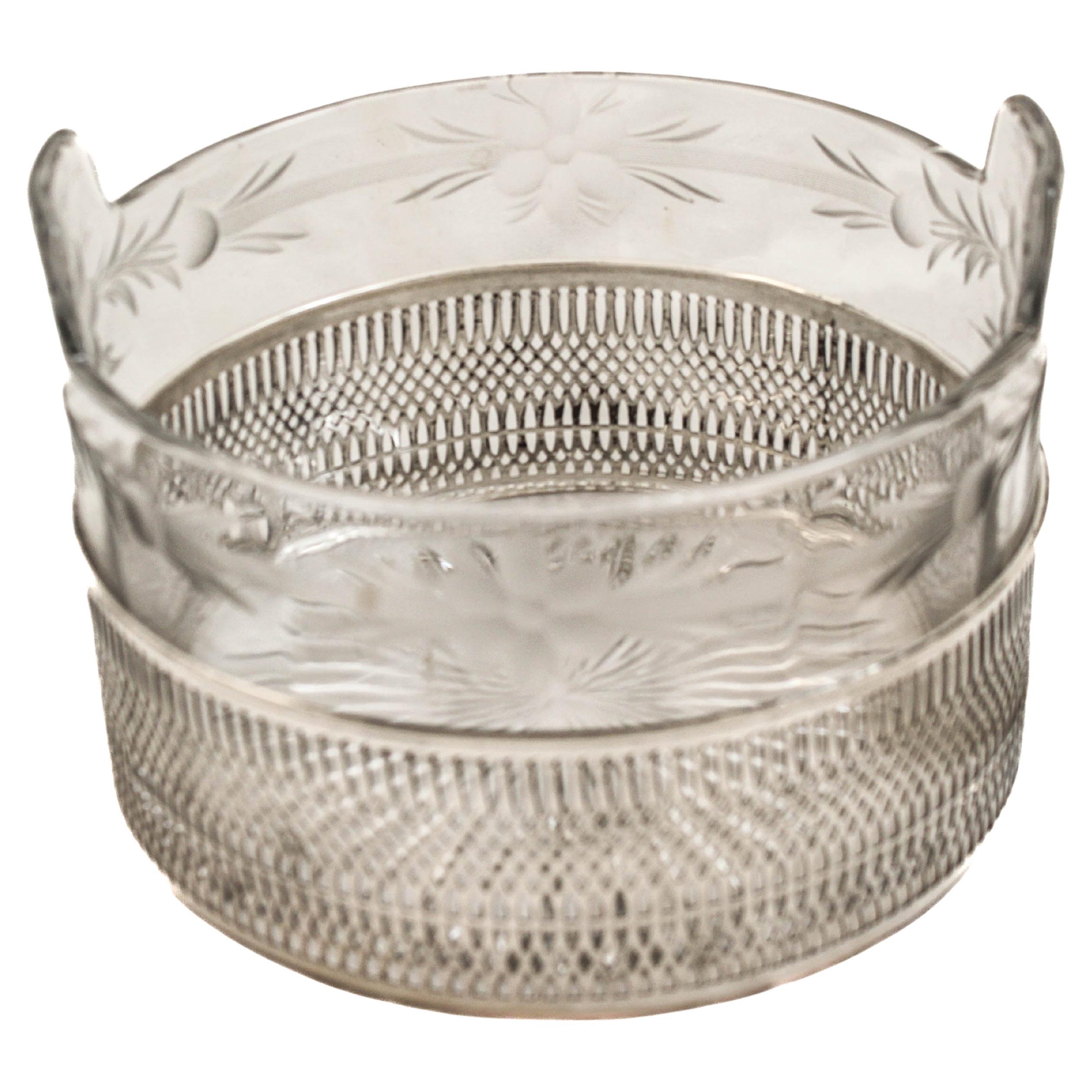 Sterling Silver
Cut Crystal Ice Bucket / Bowl