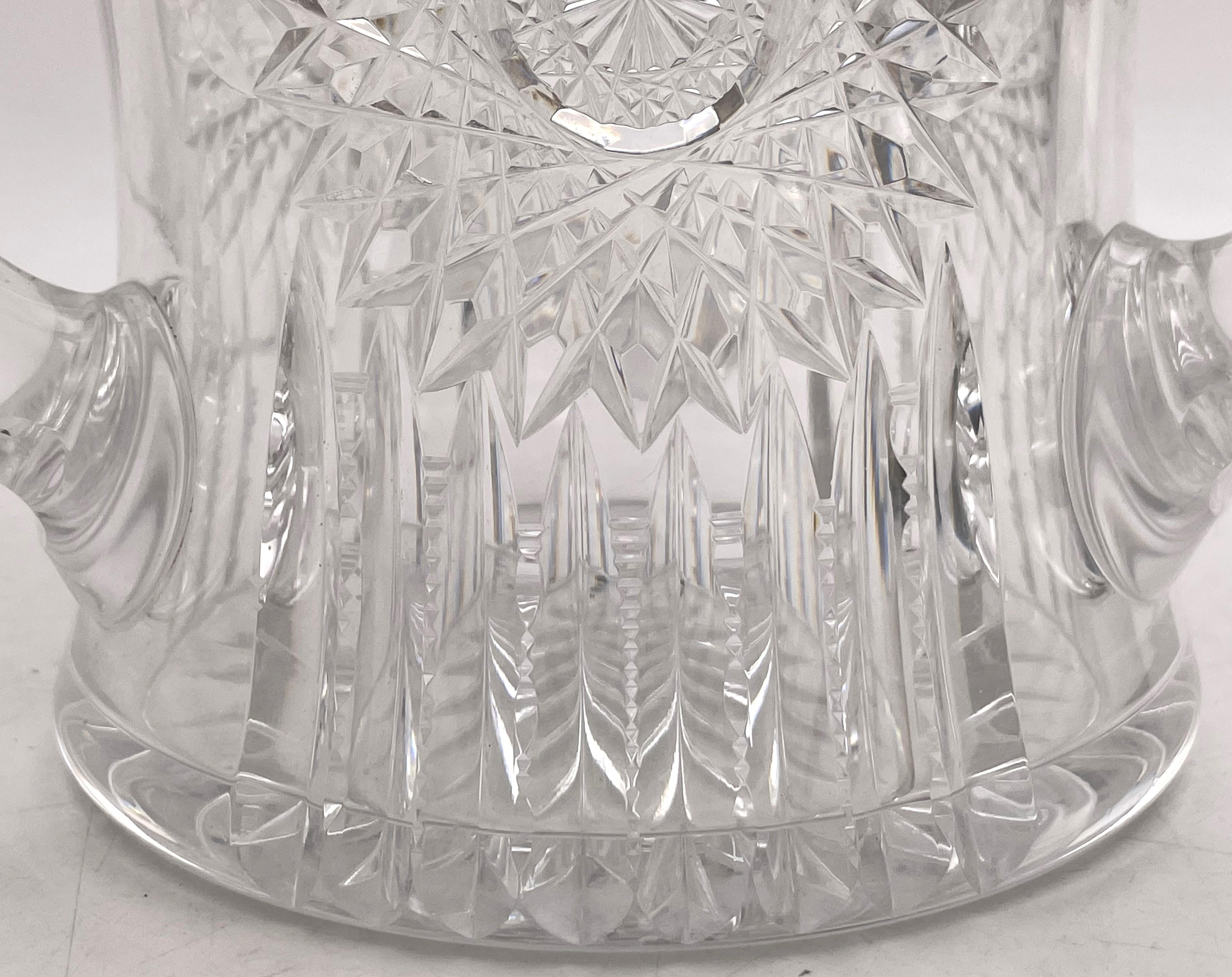 Sterling Silver &Cut Glass Art Nouveau Wine Cooler Loving Cup Early 20th Century For Sale 2