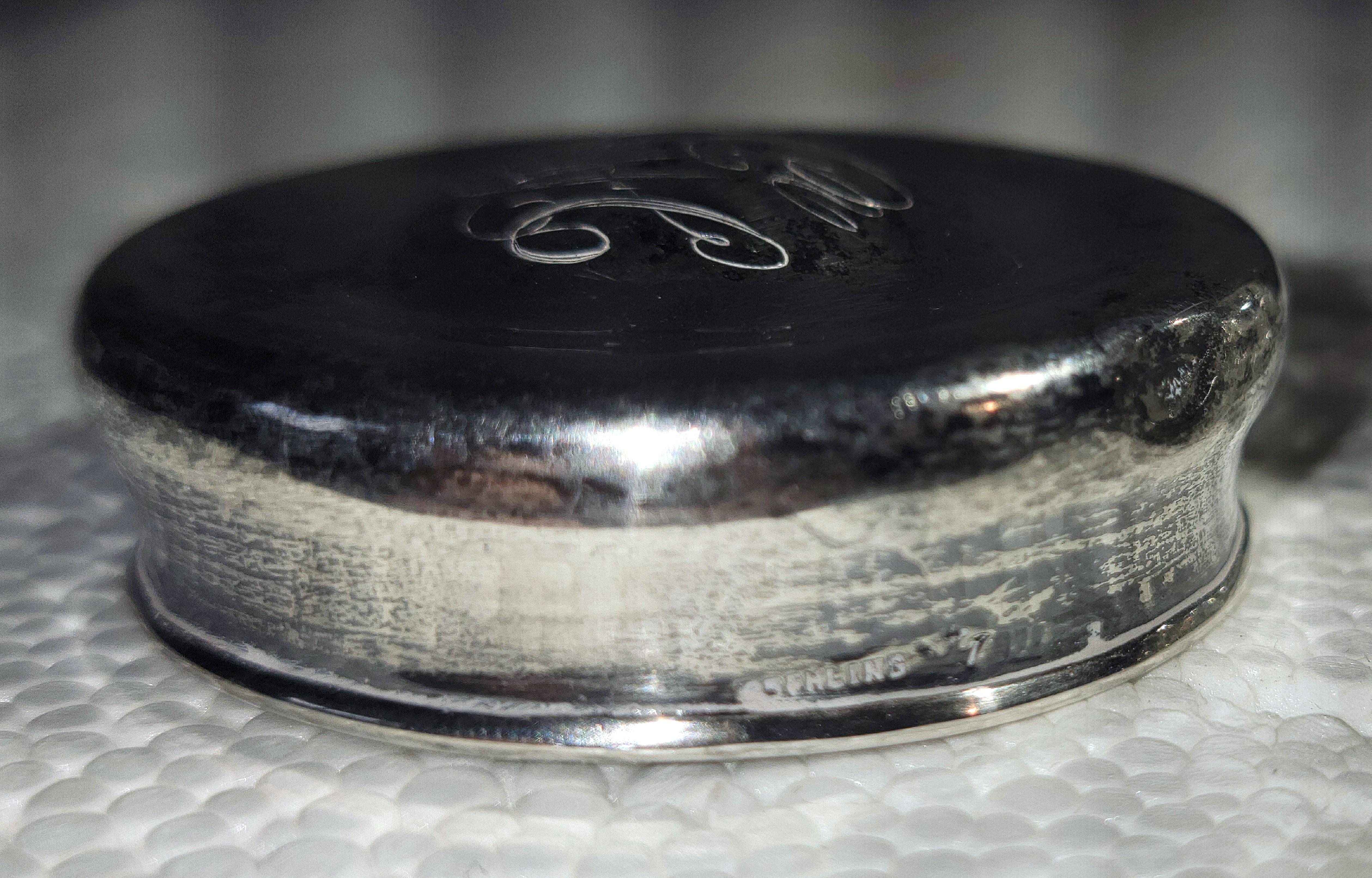 American Sterling Silver Cut Glass Jars -Pair For Sale