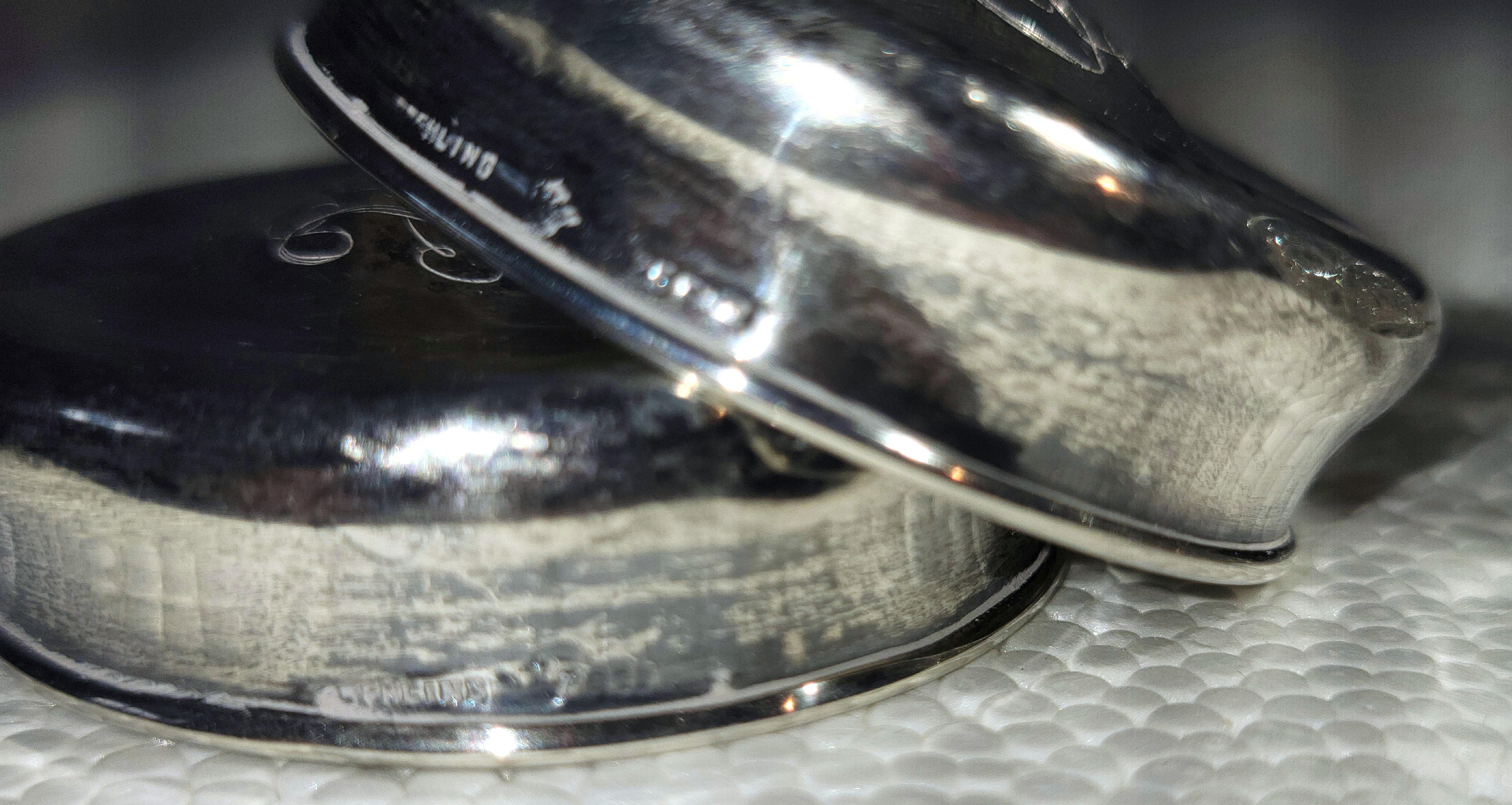 Sterling Silver Cut Glass Jars -Pair In Good Condition For Sale In Los Angeles, CA