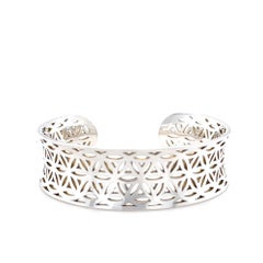 Sterling Silver Cut-Out Pattern Cuff Bangle 37.6g