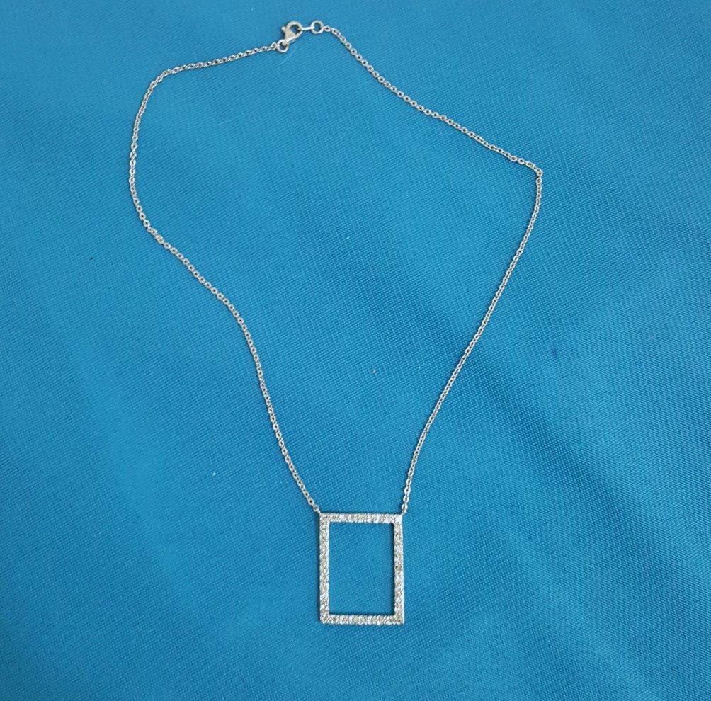 Altro Sterling Silver & CZ Pendant Necklace, Vintage, Stamped in vendita