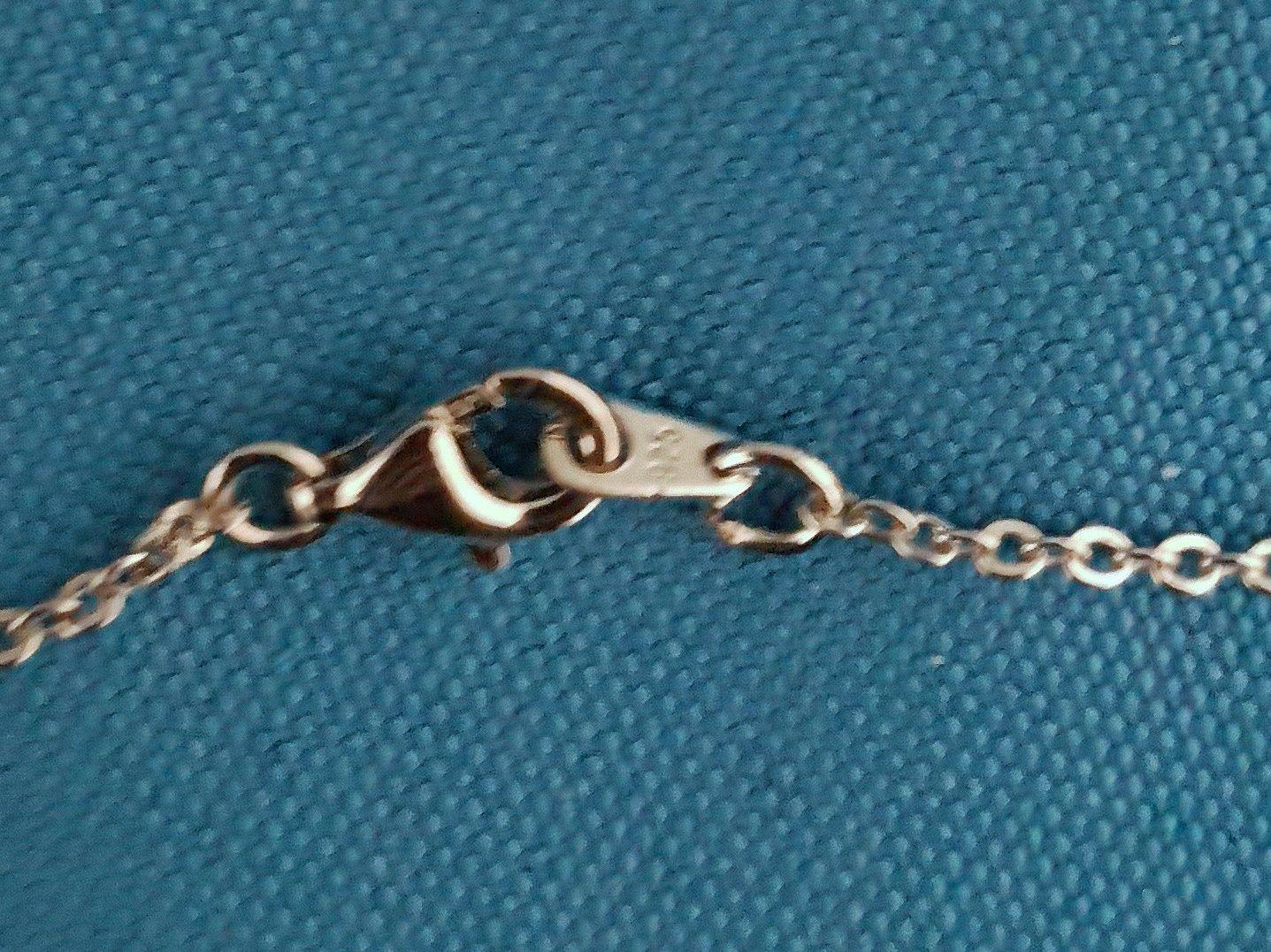 Argento 925 Sterling Silver & CZ Pendant Necklace, Vintage, Stamped in vendita