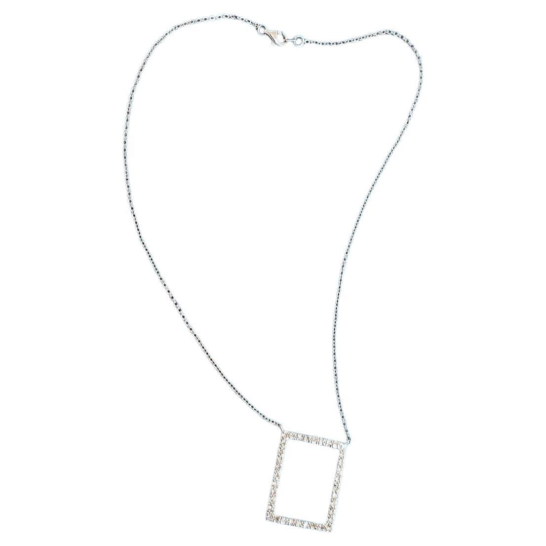 Sterling Silver & CZ Pendant Necklace, Vintage, Stamped