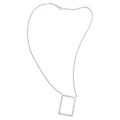 Sterling Silver & CZ Pendant Necklace, Vintage, Stamped