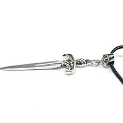 Sterling Silver Dagger Pendant with Peridot – Made in USA Bold. Symbolic.