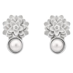 Sterling Silver Dalia Pearl Earrings