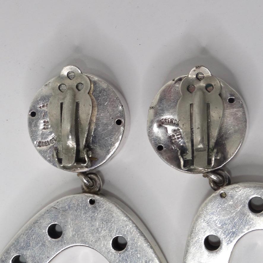 Sterling Silver Dangle Earrings For Sale 1