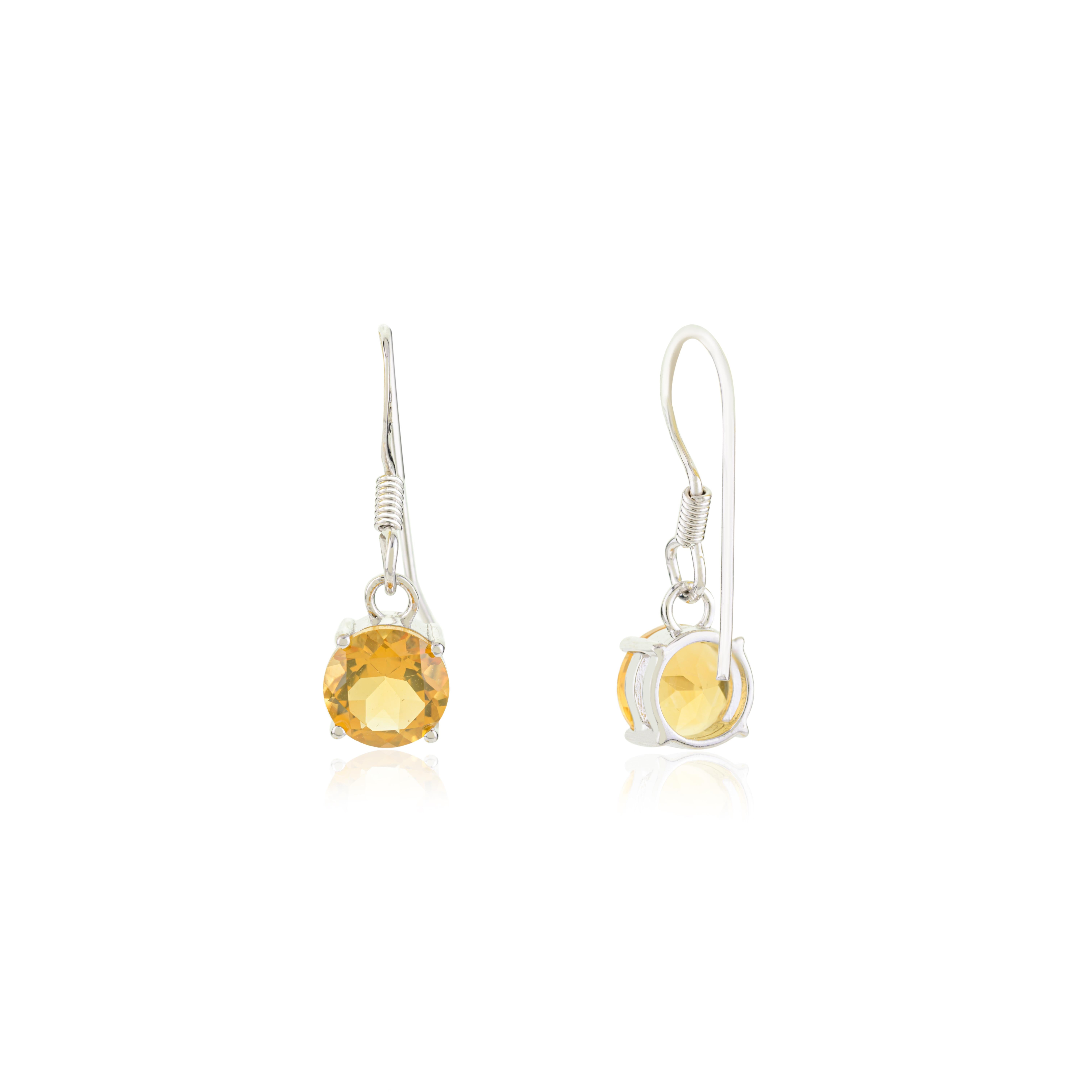 Orecchini pendenti in argento sterling con gemma citrina naturale Regalo per lei In condizioni Nuovo in vendita a New York, NY