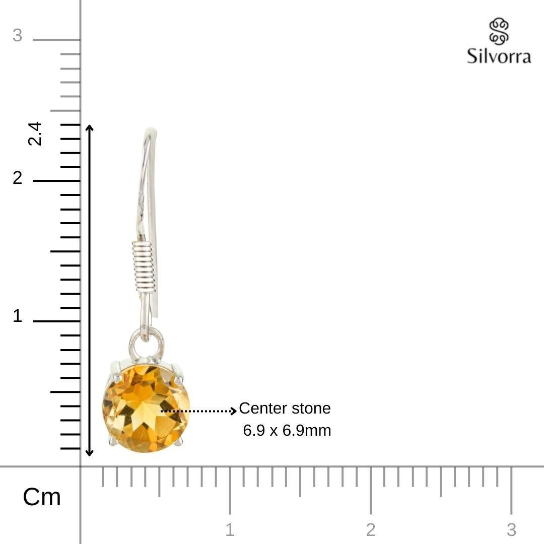 Orecchini pendenti in argento sterling con gemma citrina naturale Regalo per lei in vendita 3