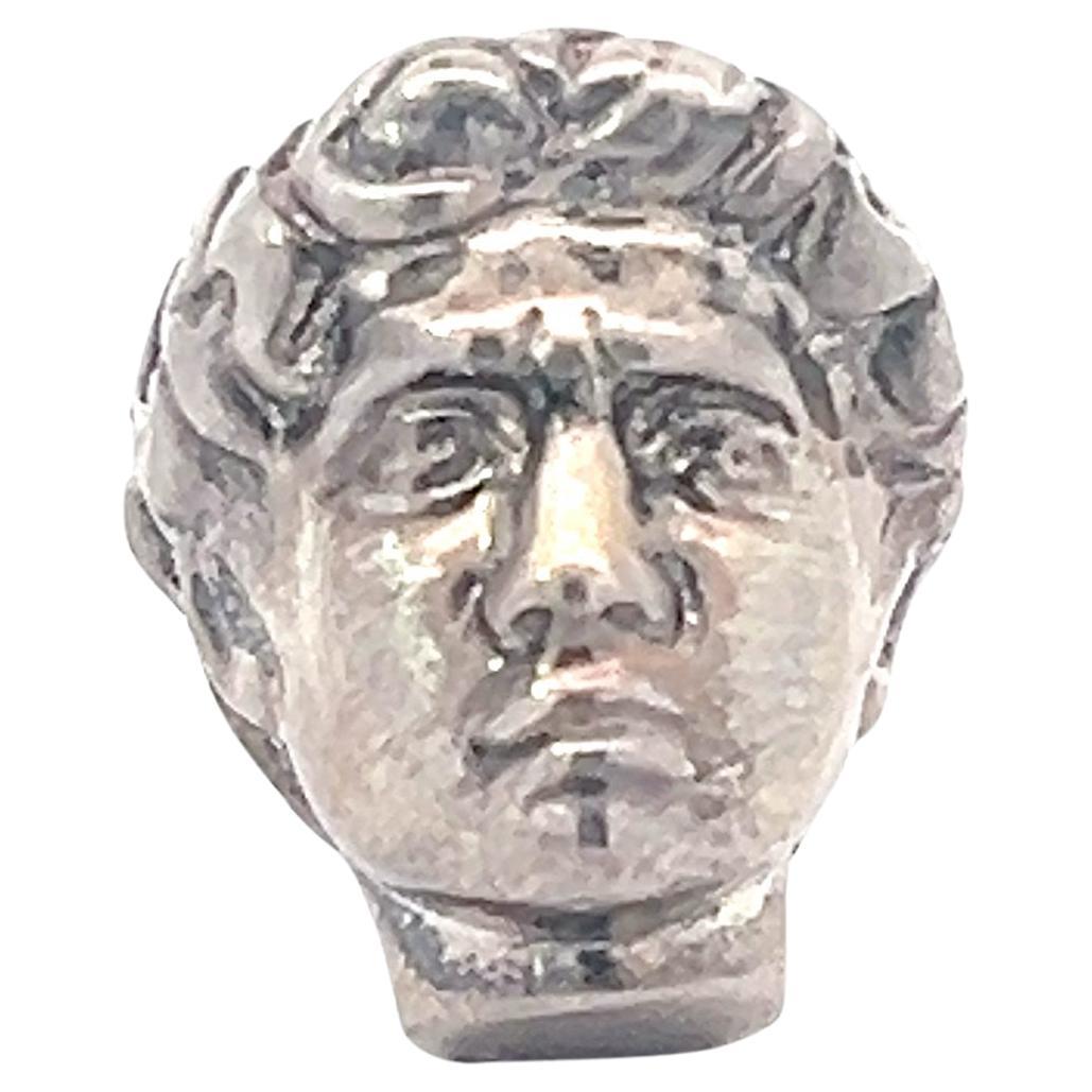 Sterling Silver David Head Lapel Pin/ Tie Tack For Sale