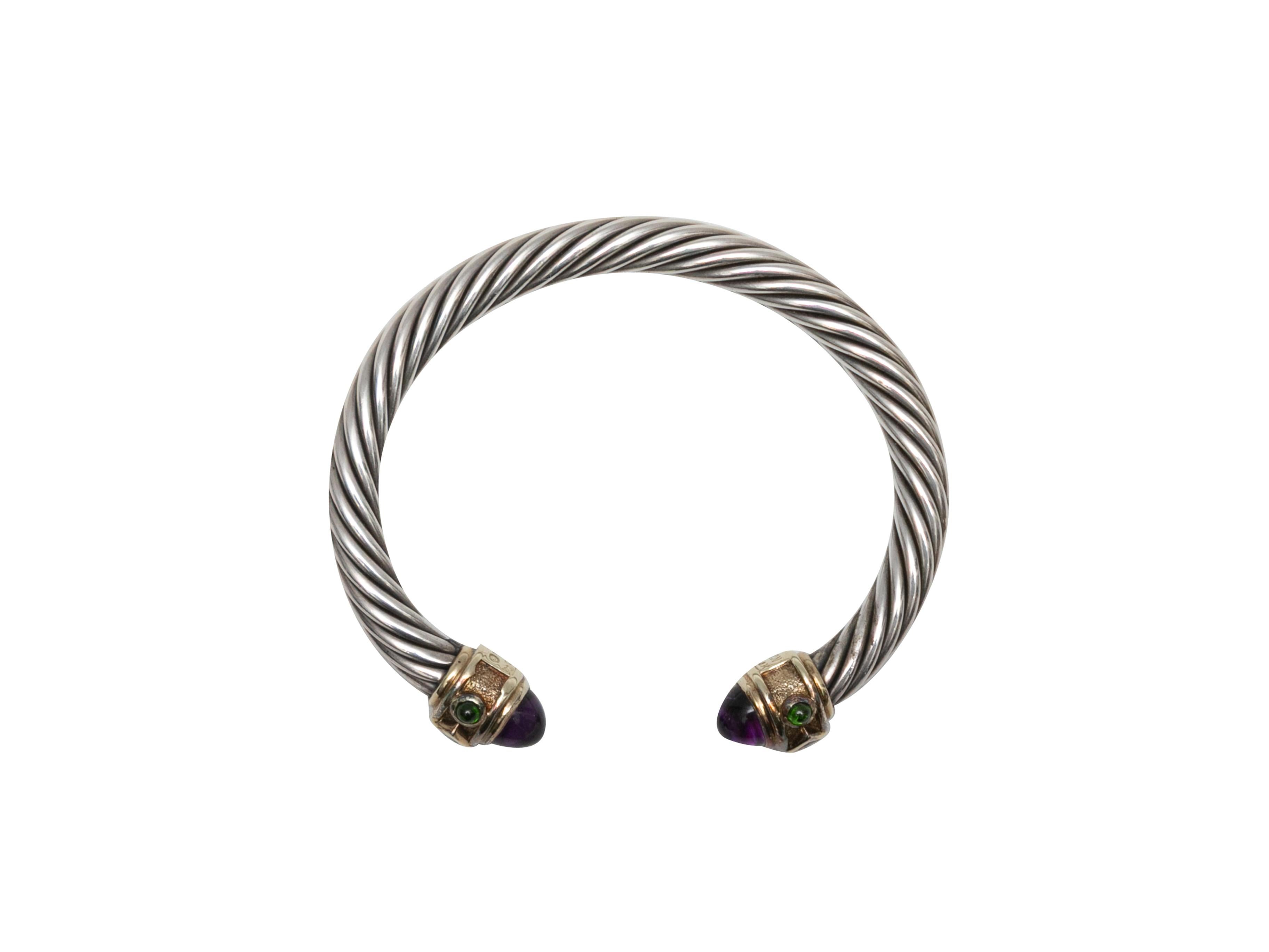 Taglio rotondo Bracciale con ametista in argento David Yurman, oro 14 carati, con inserti di ametista in vendita