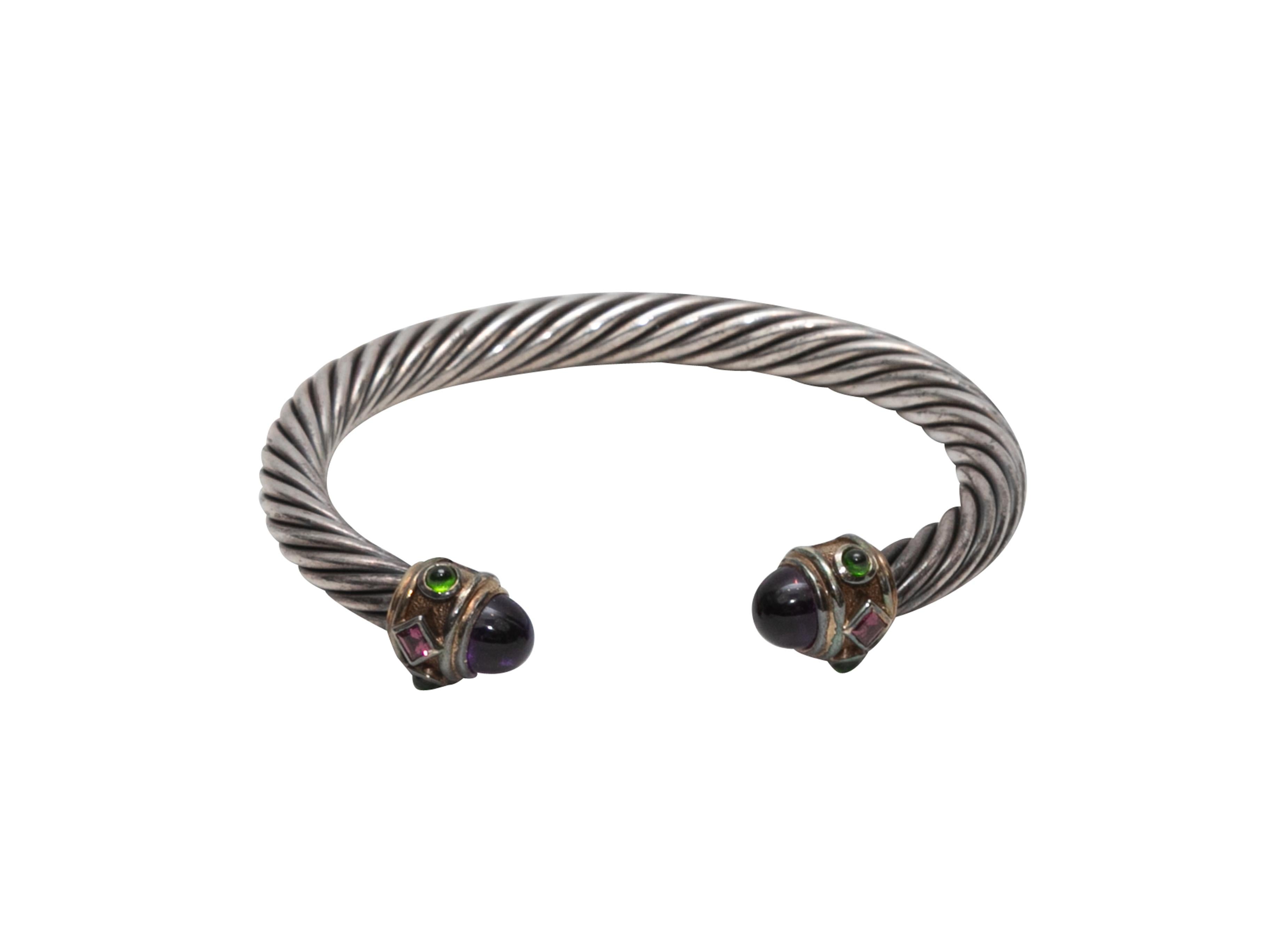 Bracciale con ametista in argento David Yurman, oro 14 carati, con inserti di ametista In condizioni buone in vendita a New York, NY