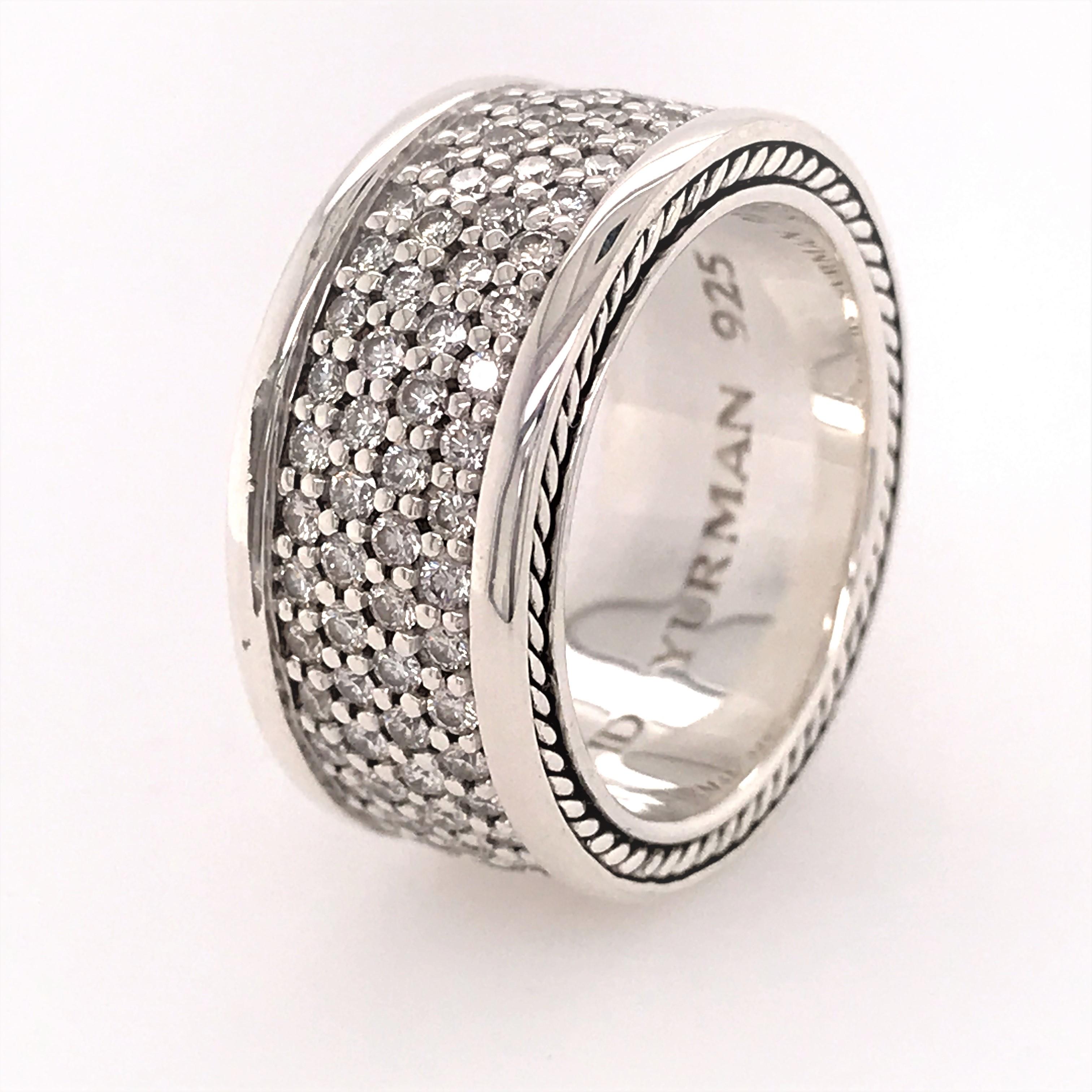 4 row diamond band ring