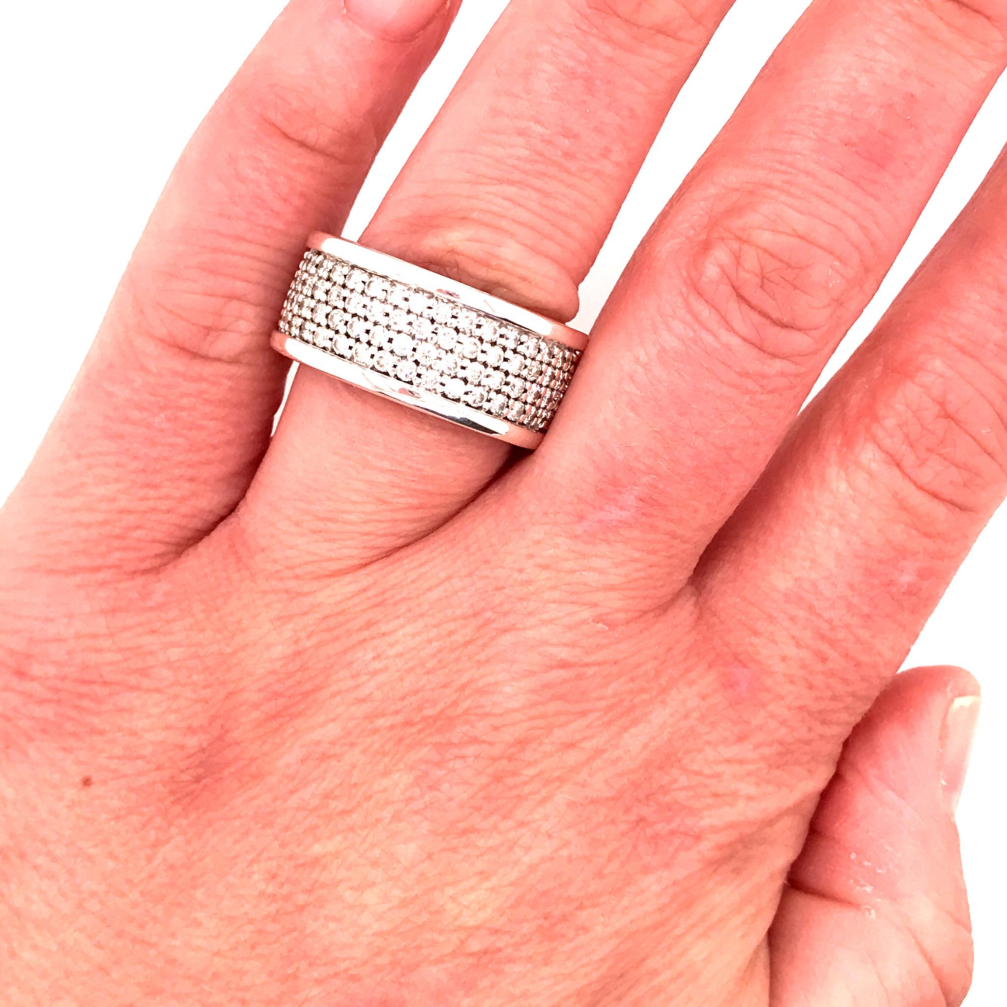4 row pave diamond band