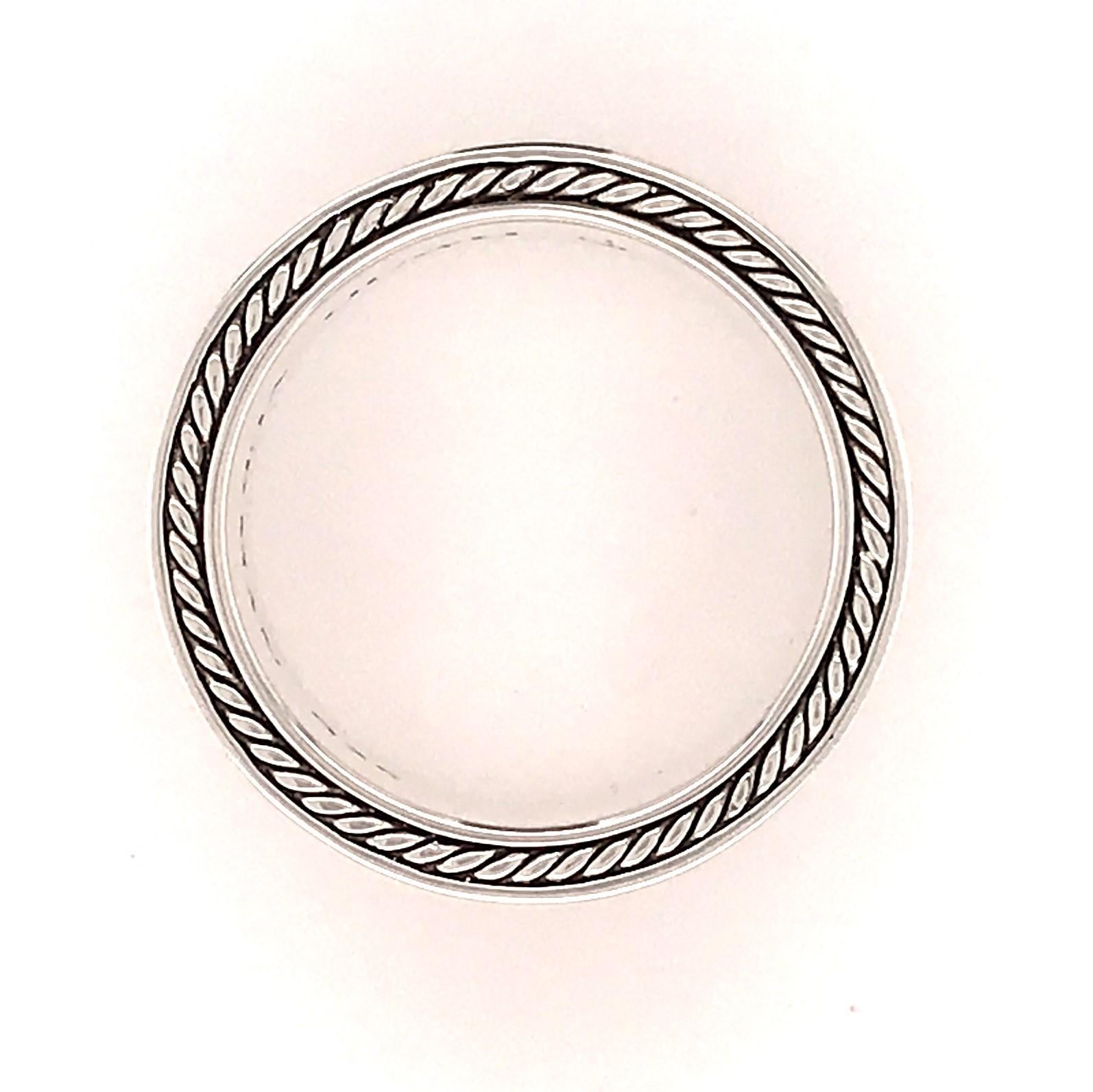 Round Cut Sterling Silver David Yurman 4-Row Diamond Pave Band For Sale