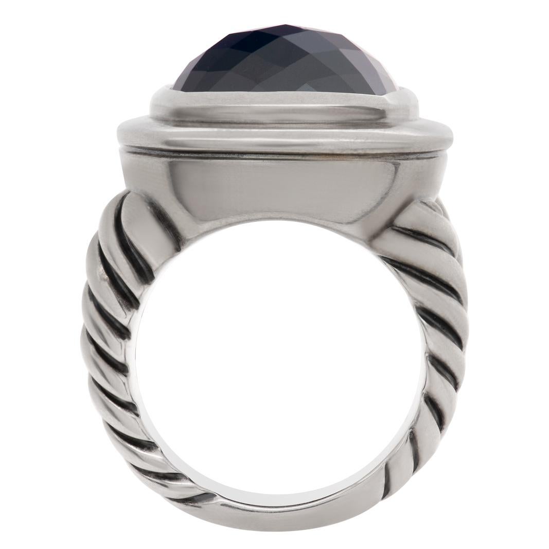 Sterling silver David Yurman Albion Hematite ring In Excellent Condition For Sale In Surfside, FL