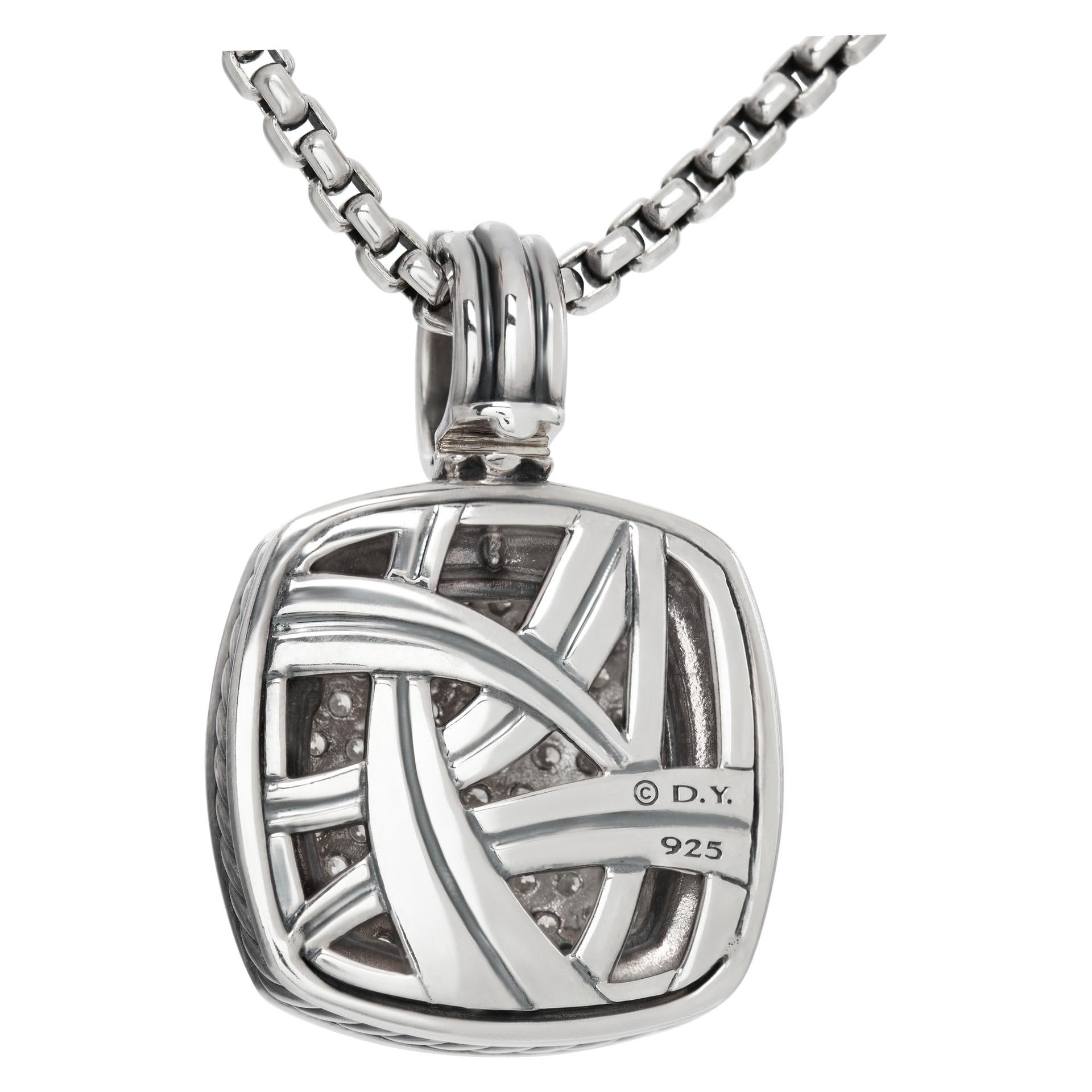 Sterlingsilber David Yurman Albion Anhänger-Halskette mit Pavé-Diamanten Damen
