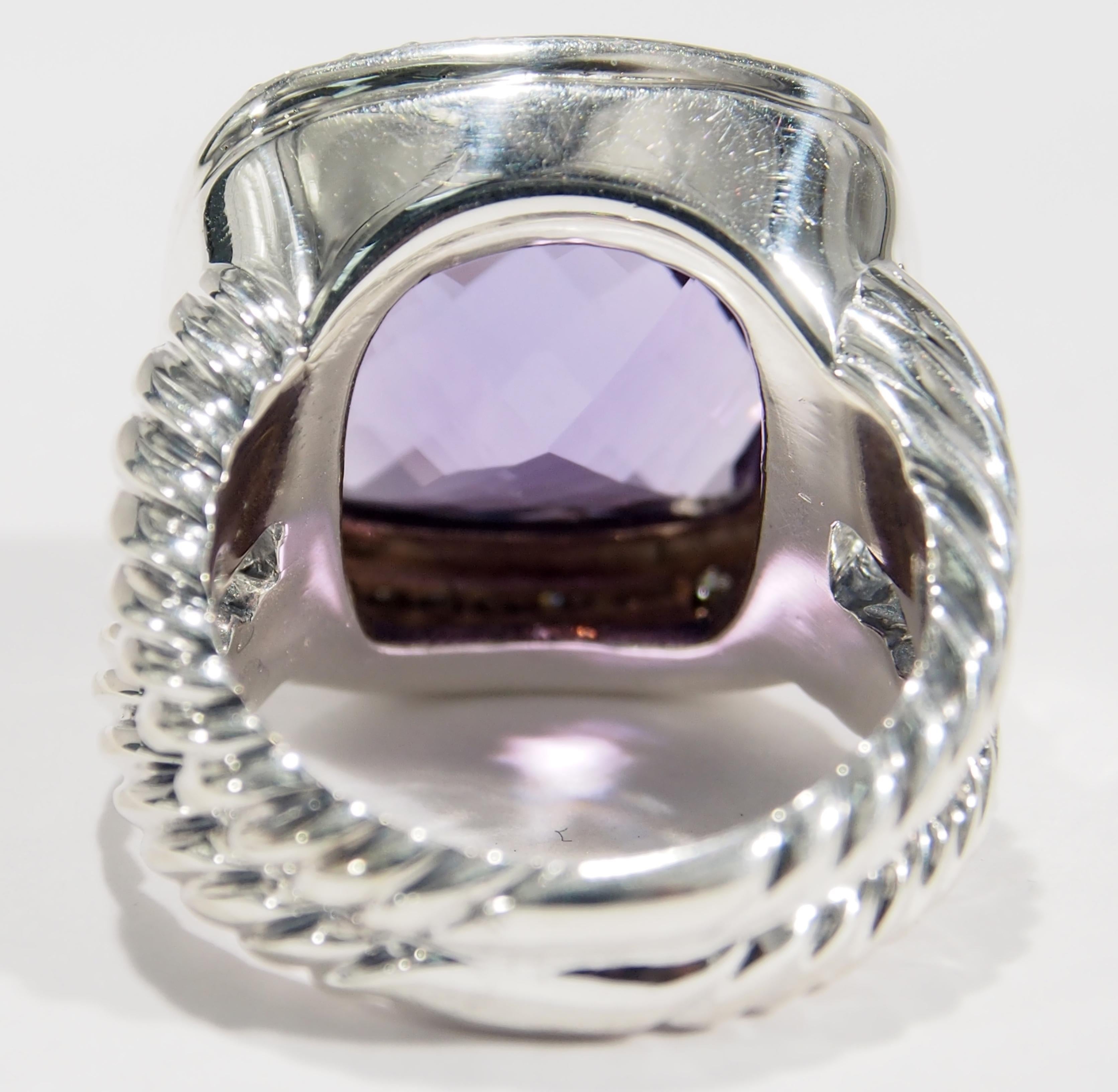 Sterling Silver David Yurman Albion Ring Amethyst In Good Condition In Boca Raton, FL