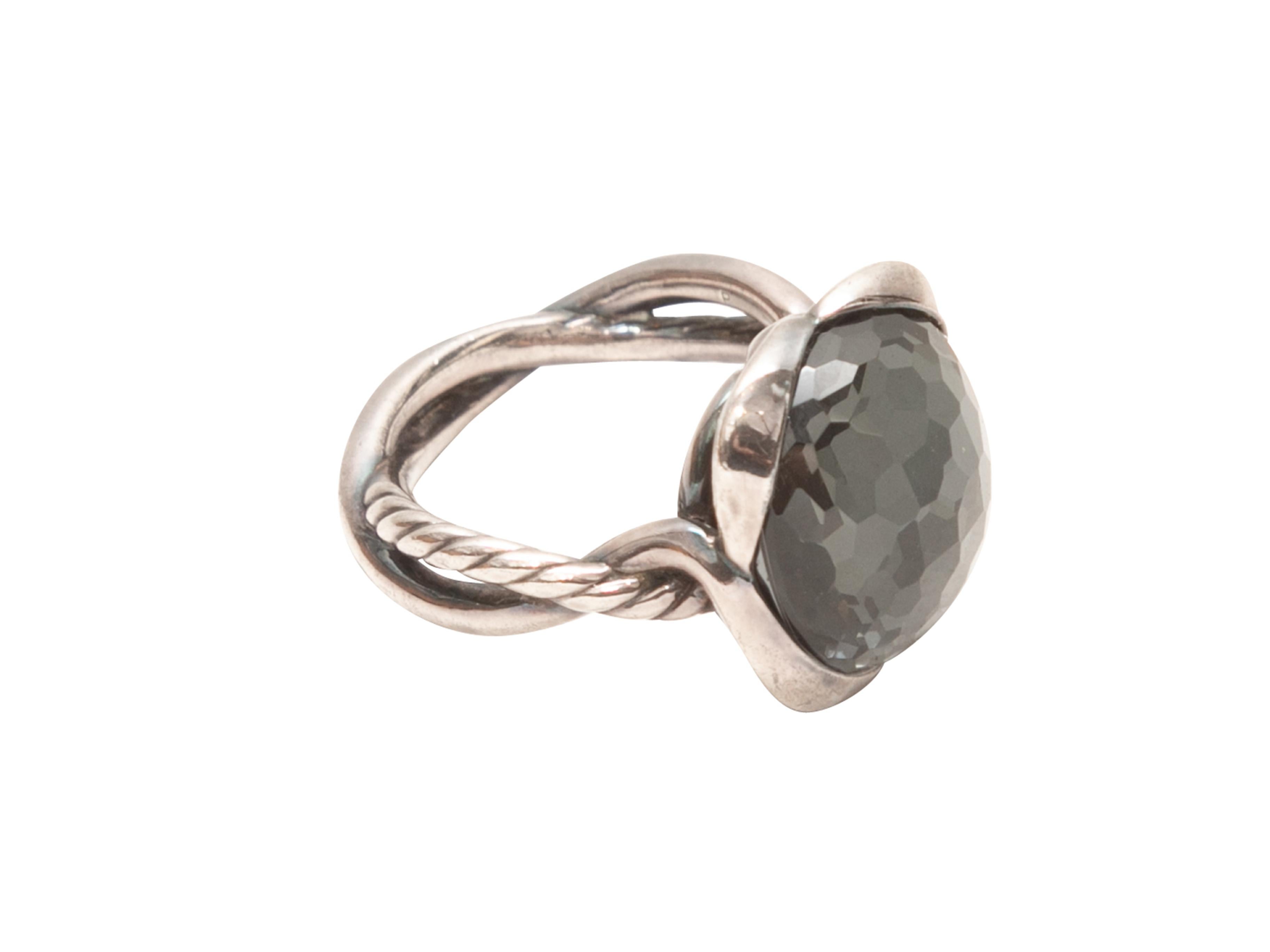 Sterling silver and black onyx cocktail ring by David Yurman. 0.75