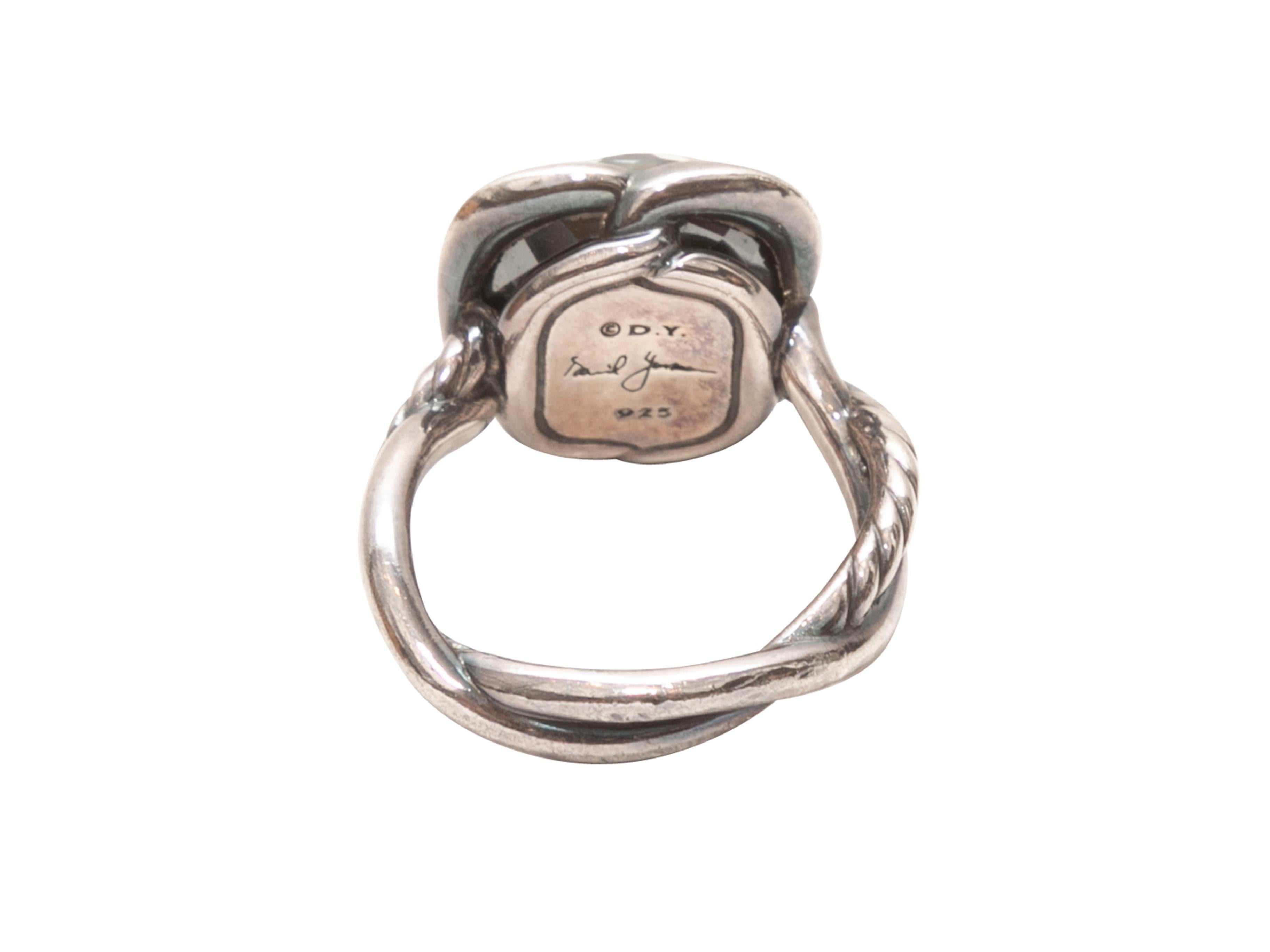 Sterling Silver David Yurman Black Onyx Cocktail Ring In Good Condition For Sale In New York, NY