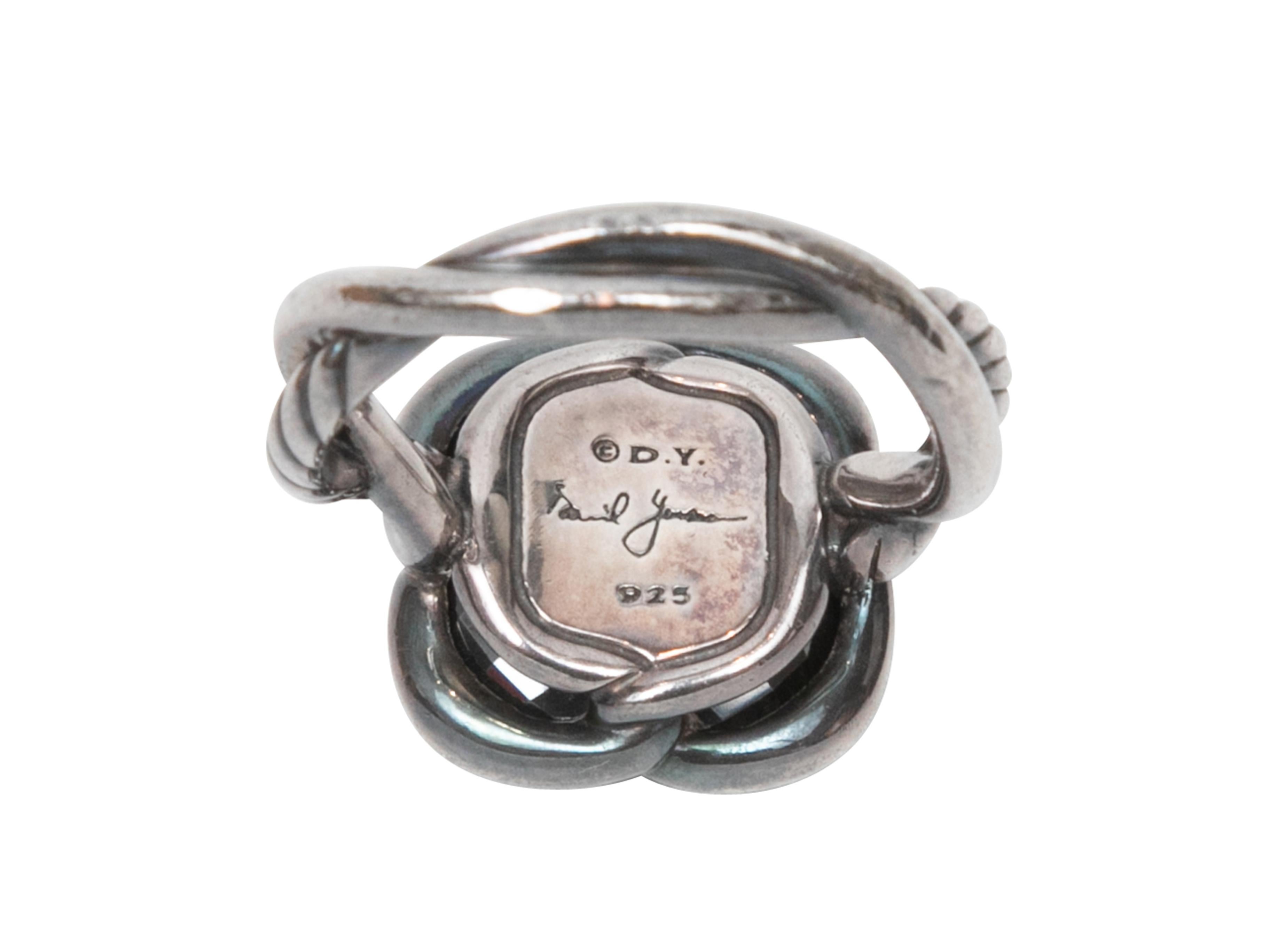 Women's Sterling Silver David Yurman Black Onyx Cocktail Ring For Sale