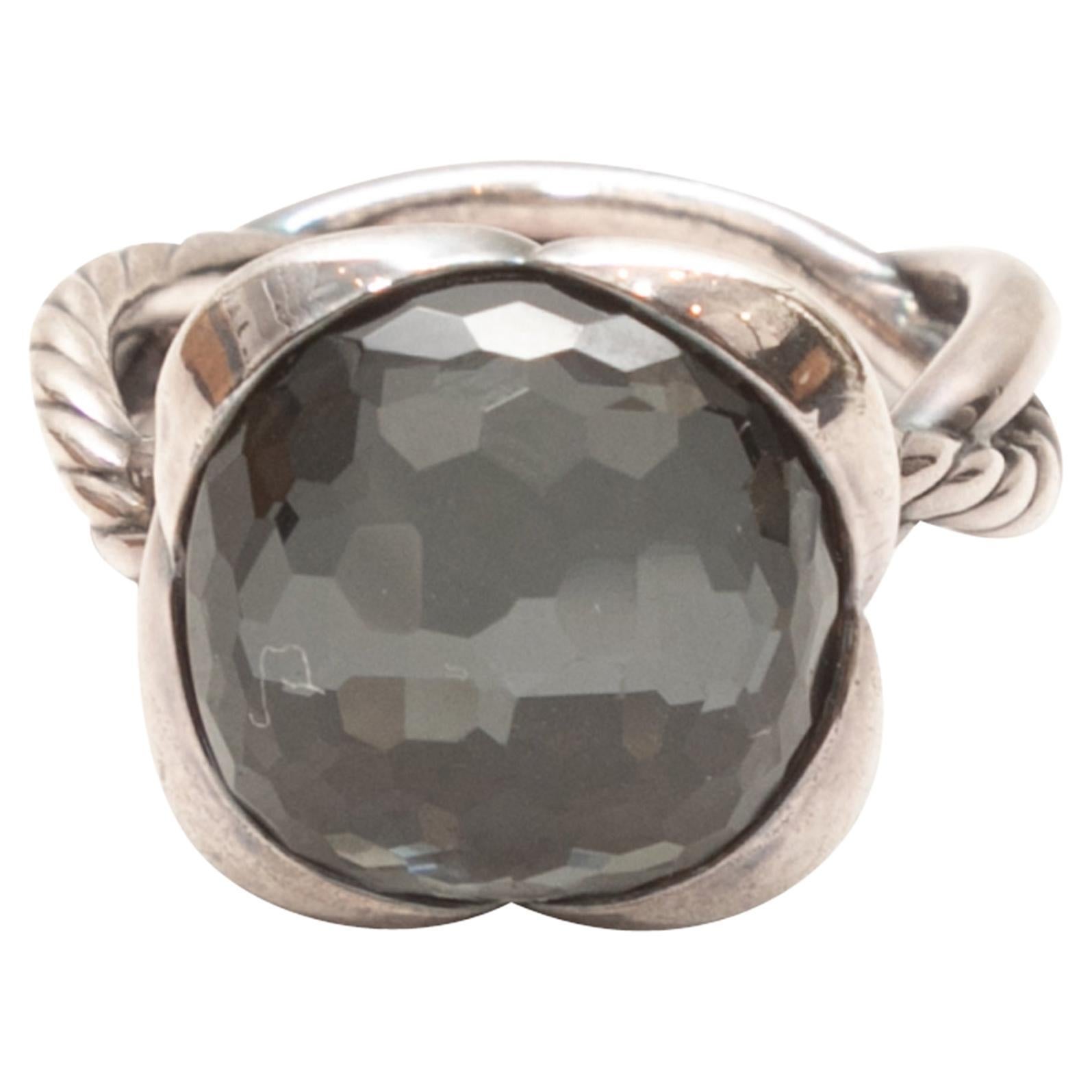 Sterling Silver David Yurman Black Onyx Cocktail Ring
