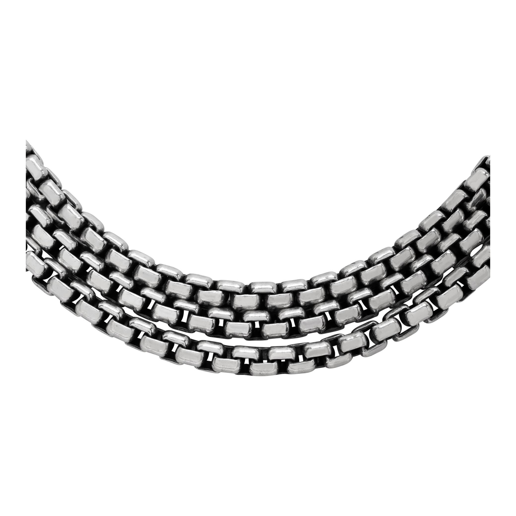 Collana a catena extra lunga di David Yurman in argento sterling con accenti in oro 14k. Lunghezza totale di 72
