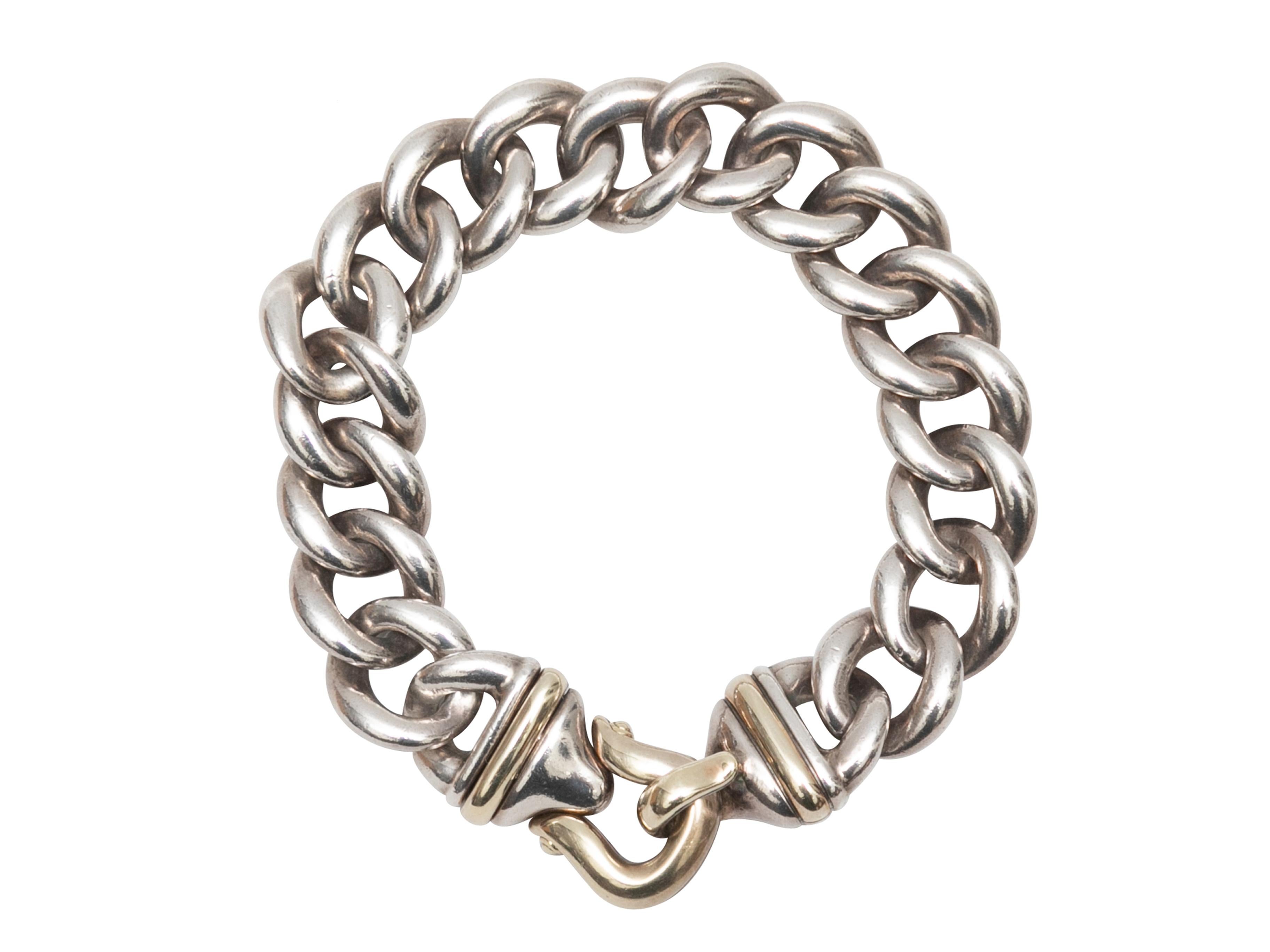 Pulsera de eslabones de cadena con hebilla grande de plata de ley de David Yurman. 0,5