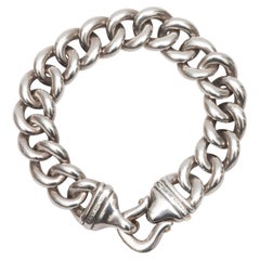 Sterling Silver David Yurman Buckle Chain-Link Bracelet