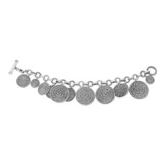 Sterling silver David Yurman Cable Coil charm bracelet