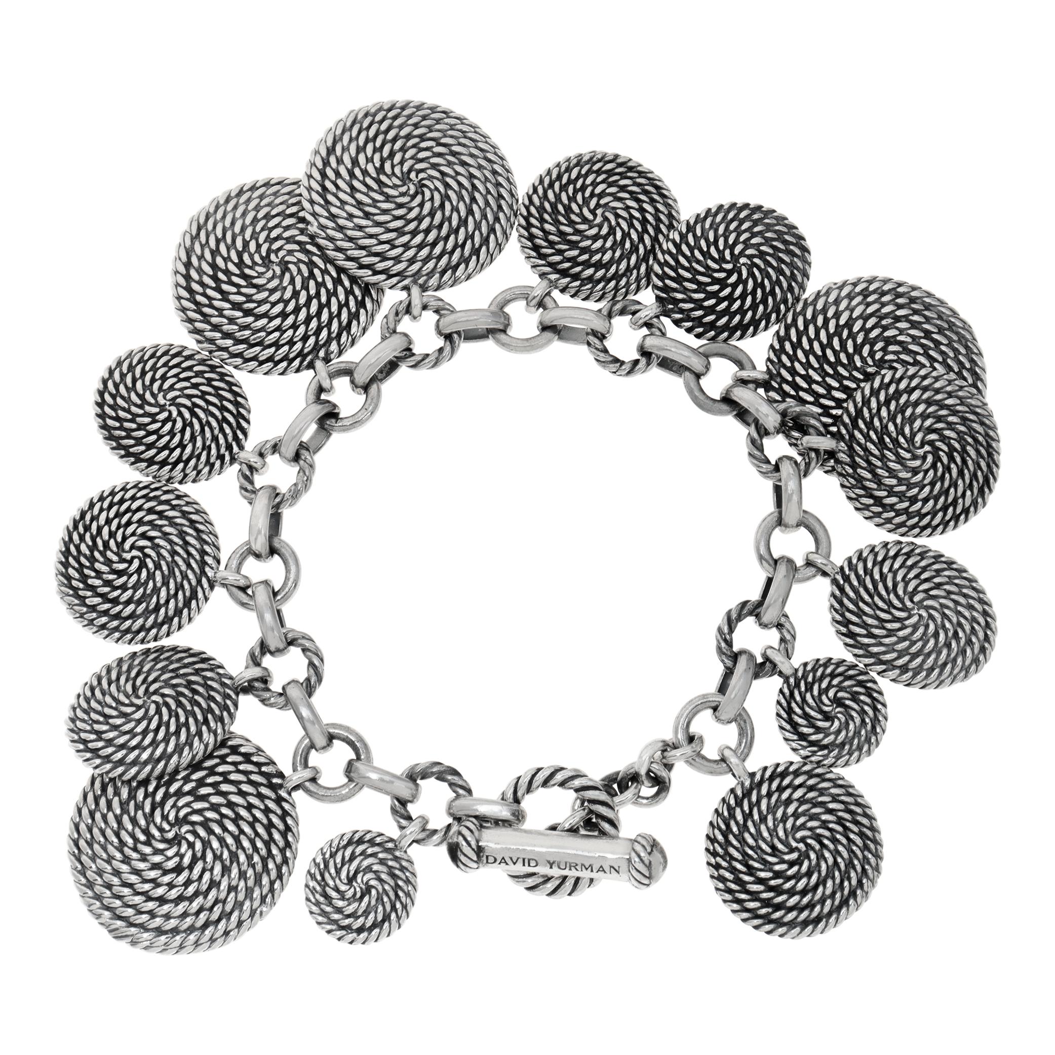 Braccialetto con charme a spirale David Yurman in argento sterling