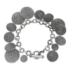 Sterling silver David Yurman Cable Coil charm bracelet