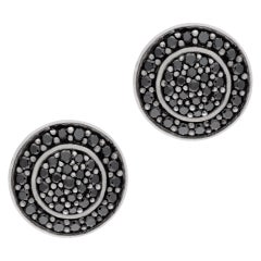 Sterling silver David Yurman Cerise studs with black pave diamonds