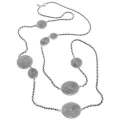 Sterling silver David Yurman coil station necklace