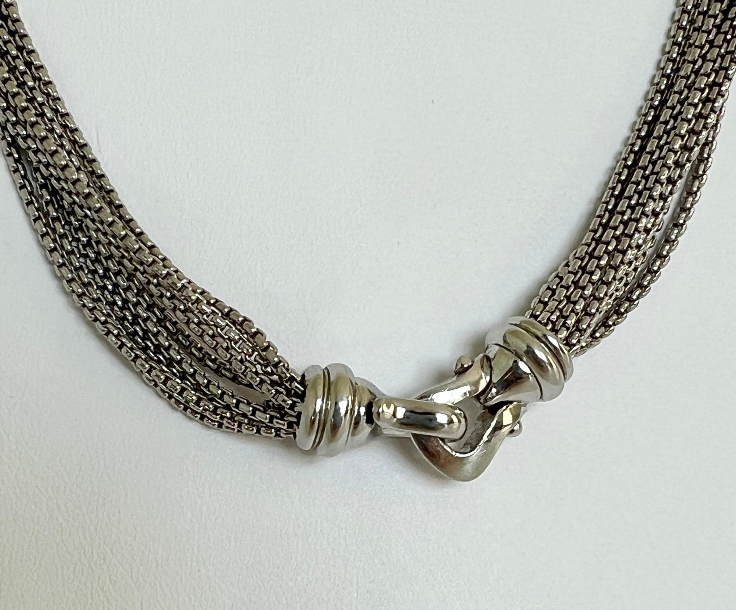 Bead Sterling Silver David Yurman Multi-Strand Pearl Necklace